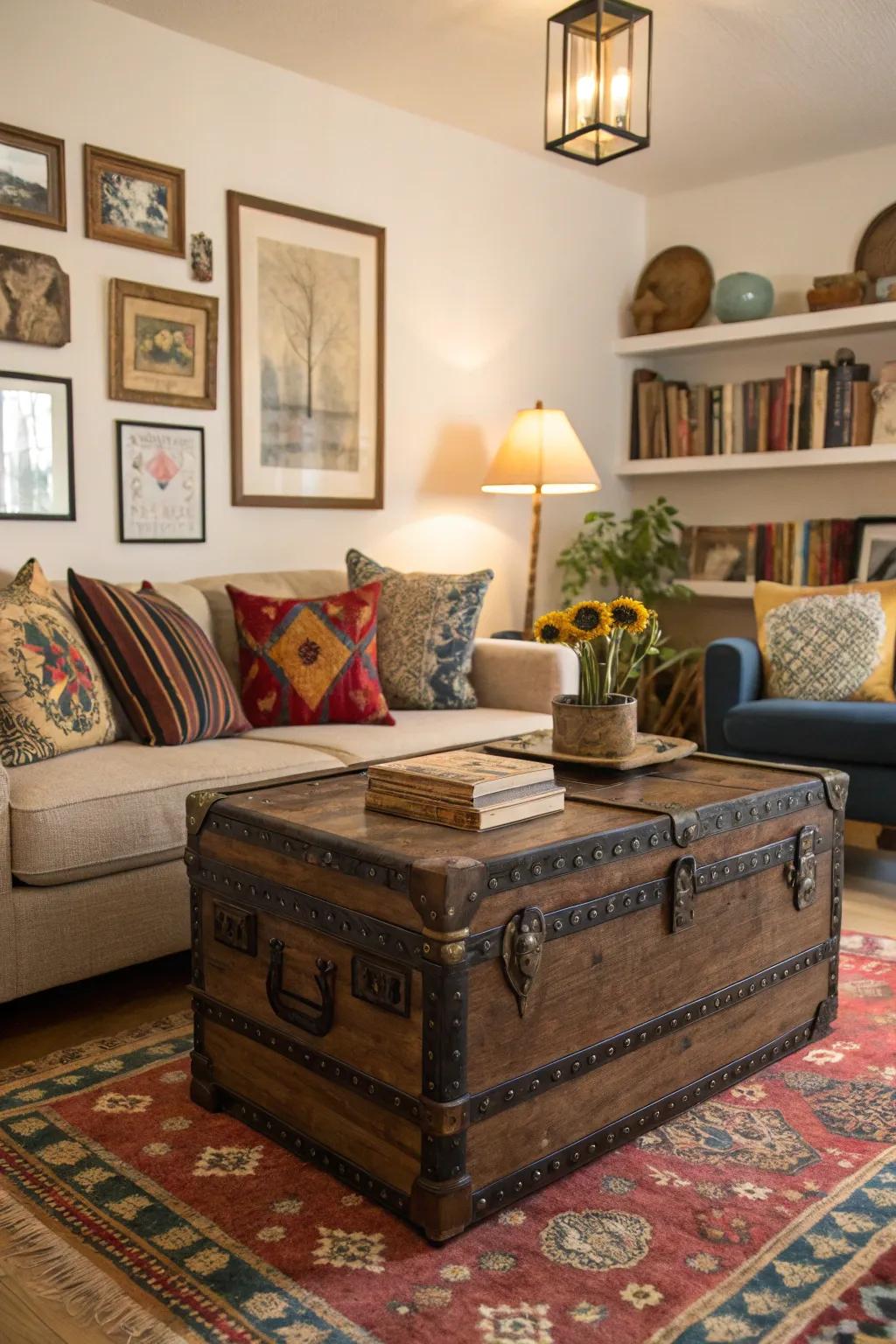 Antique chests incorporate character and storage to smaller spaces.