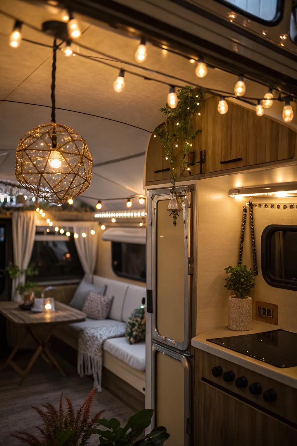 Illumination plays a key function in creating a warm and welcoming RV environment.