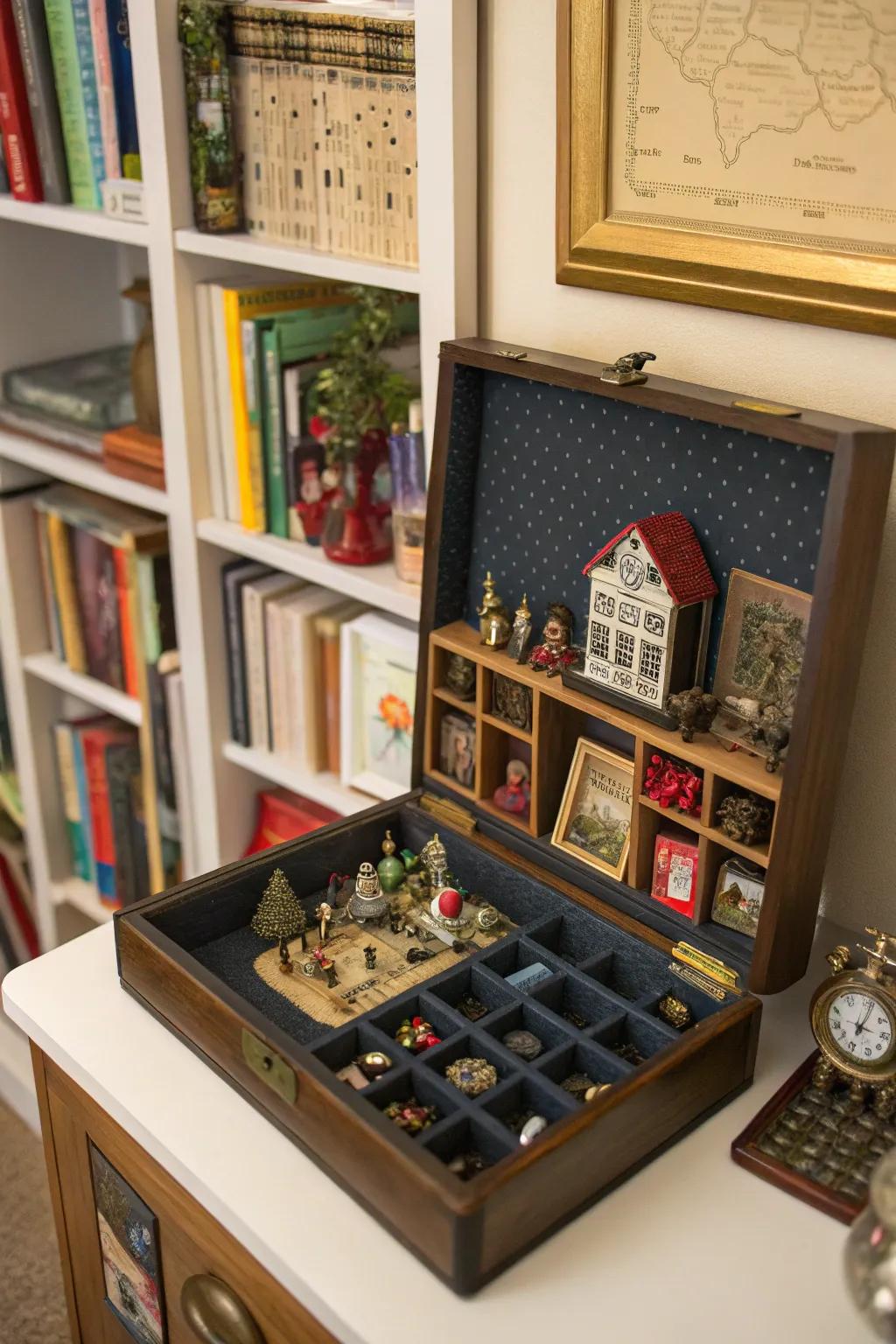 Revel in the specifics using a miniature shadow box.