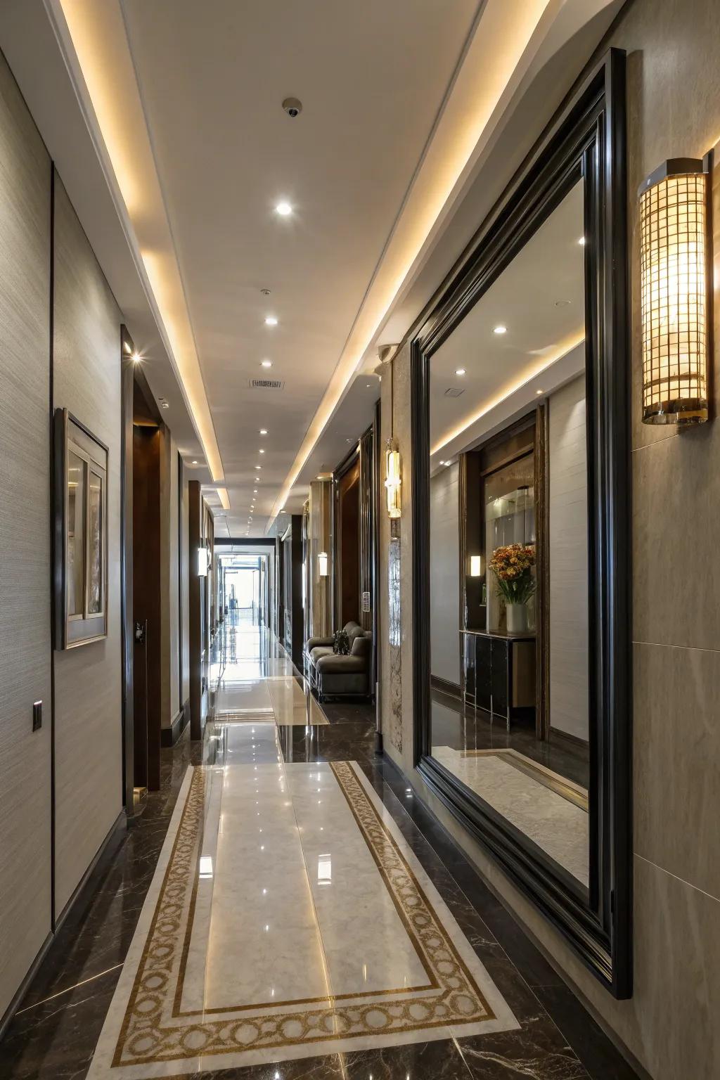 Mirrors create the illusion of space.