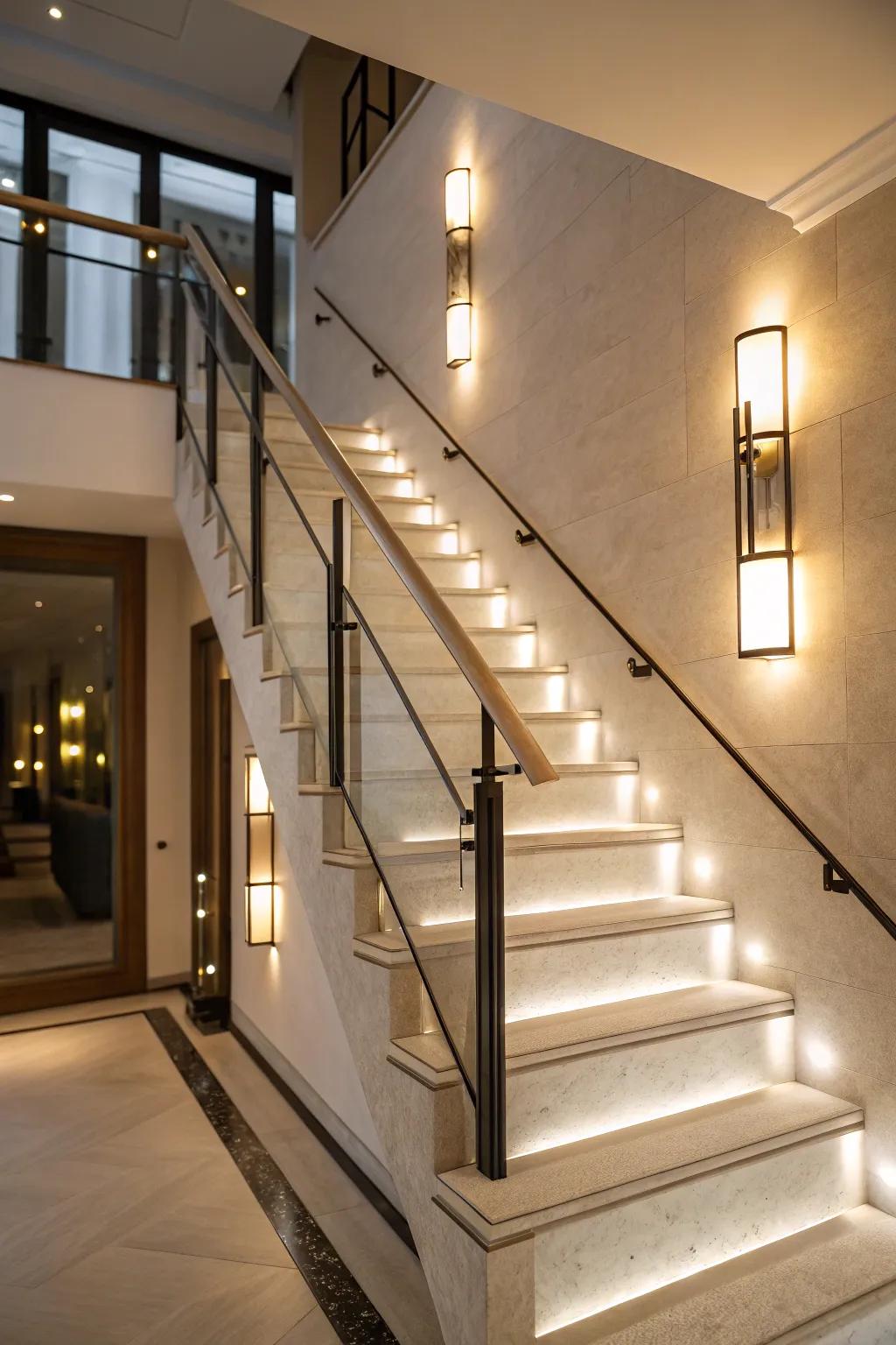 Lighting can drastically improve the ambiance of your staircase.