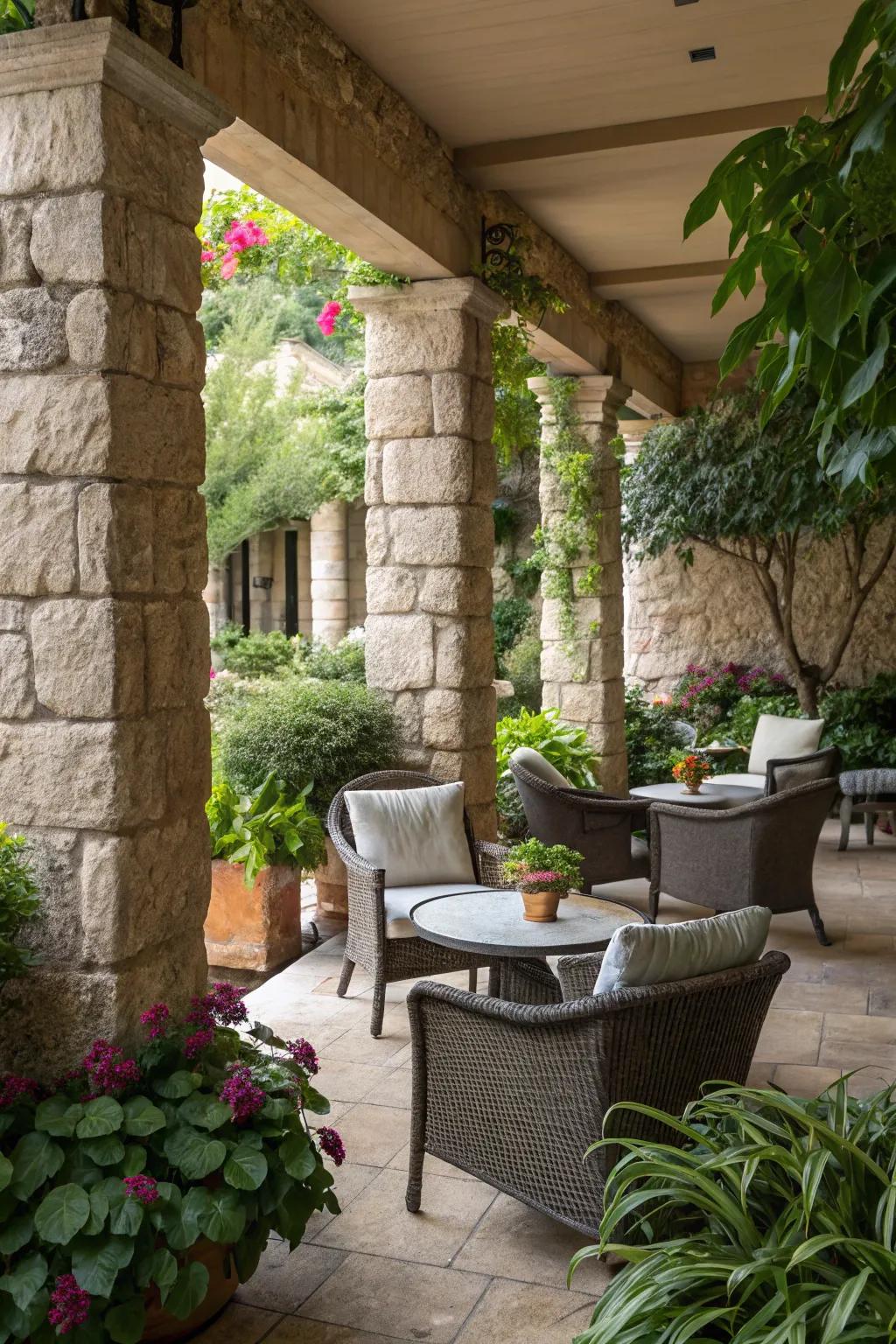 Sturdy uprights add closeness and charm to your outdoor area.