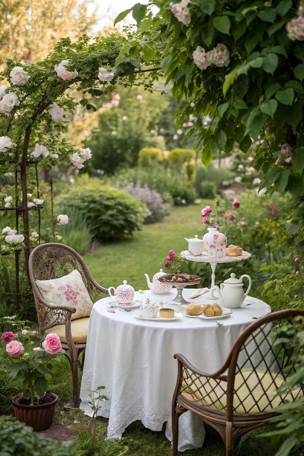 A garden tea gathering brings class and calm to a Sweet 16 celebration.