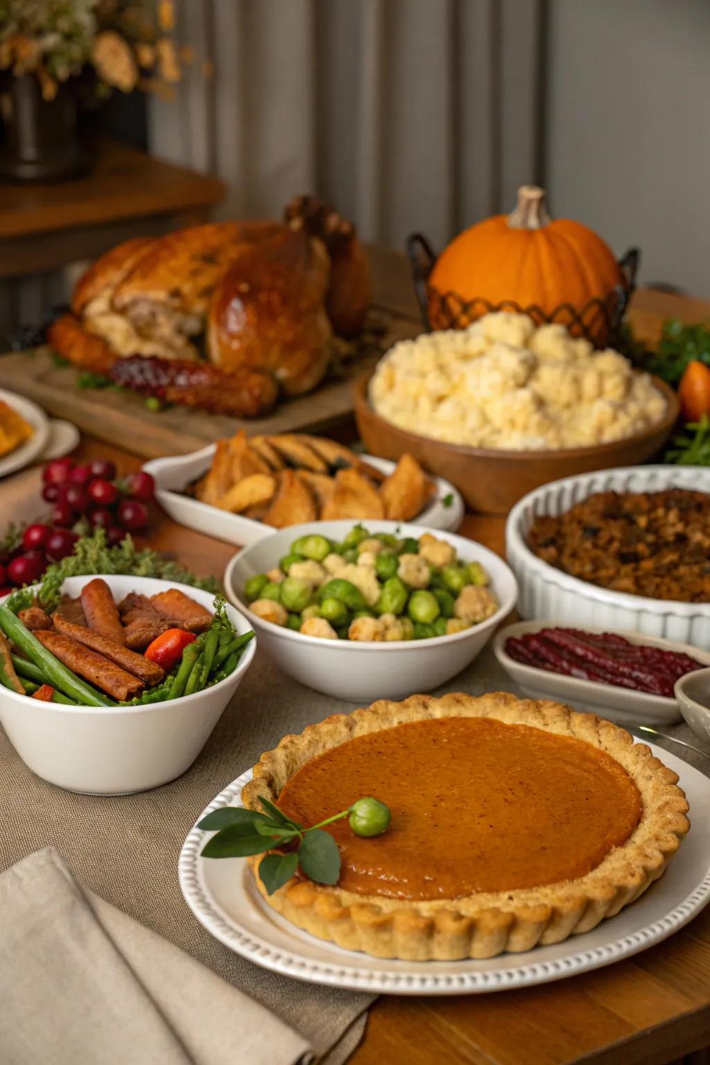 Seasonal culinary selections take center stage on this buffet.