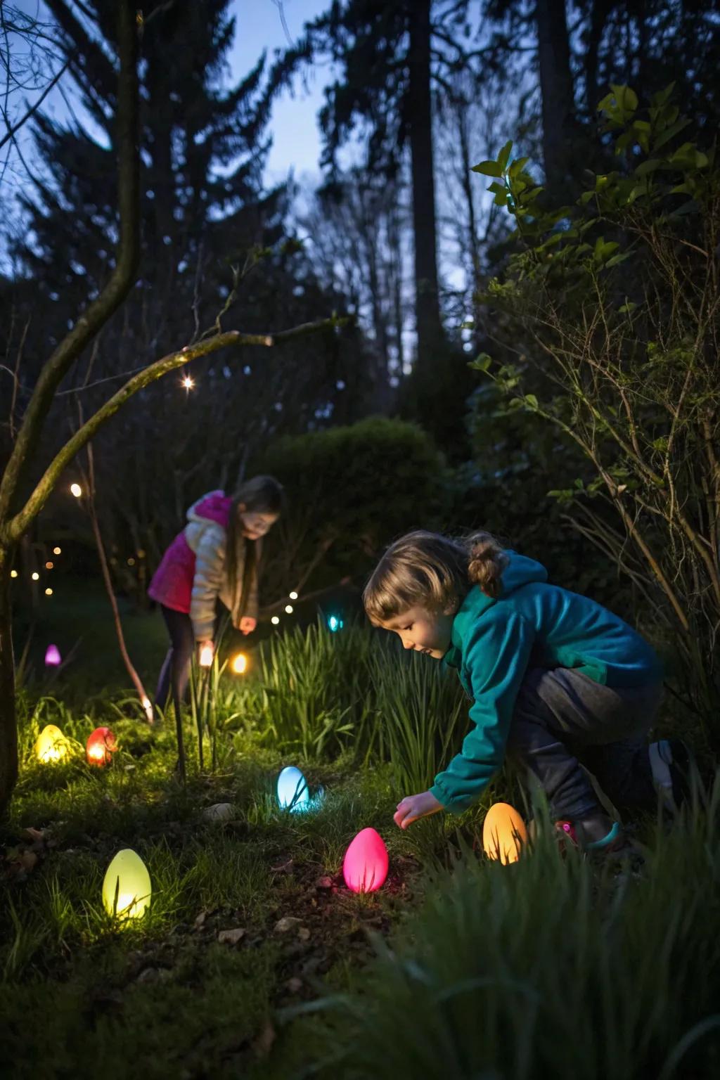 A captivating glow-in-the-dark Easter egg expedition.