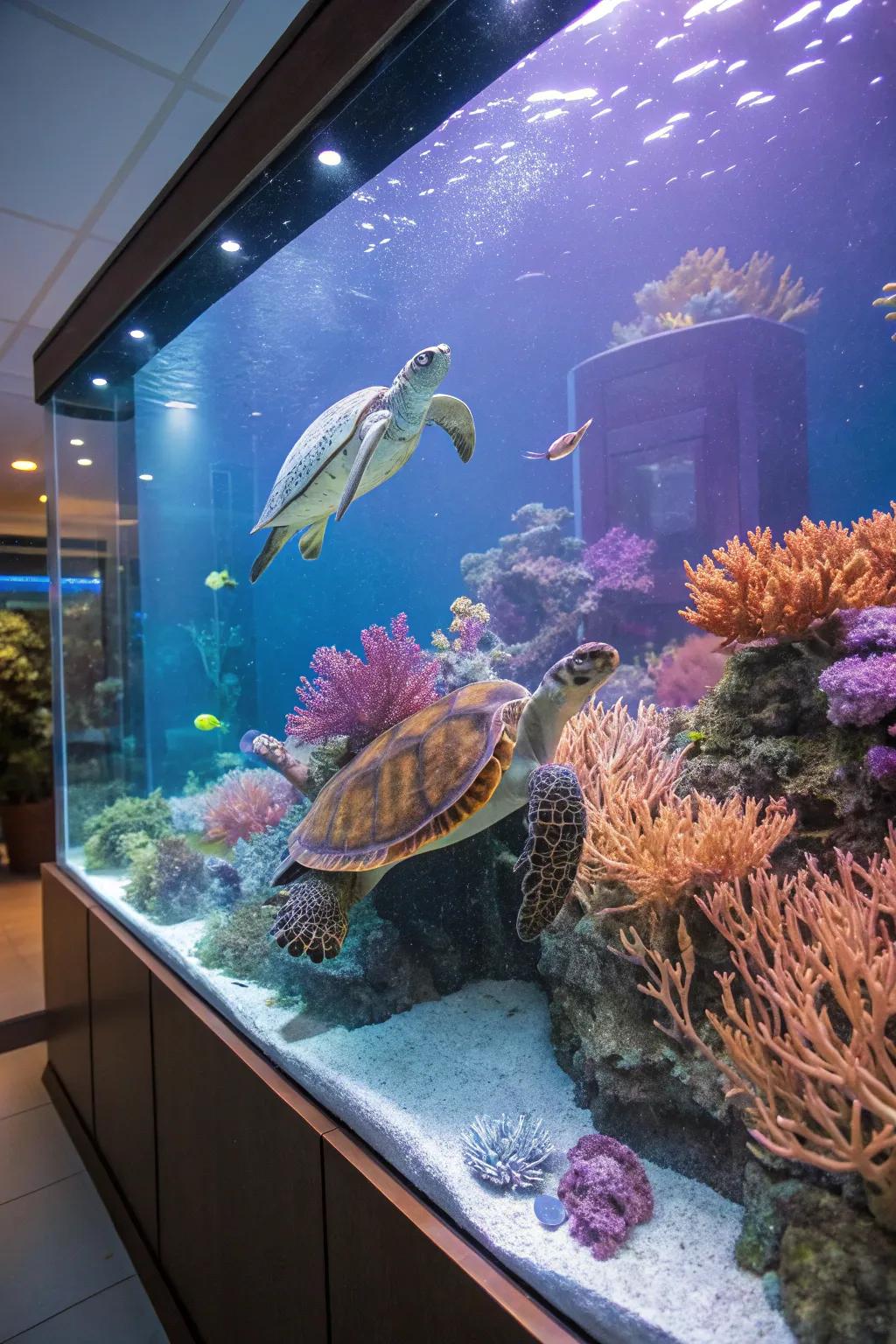 Coral decorations add vibrant pops of color to your turtle's tank.