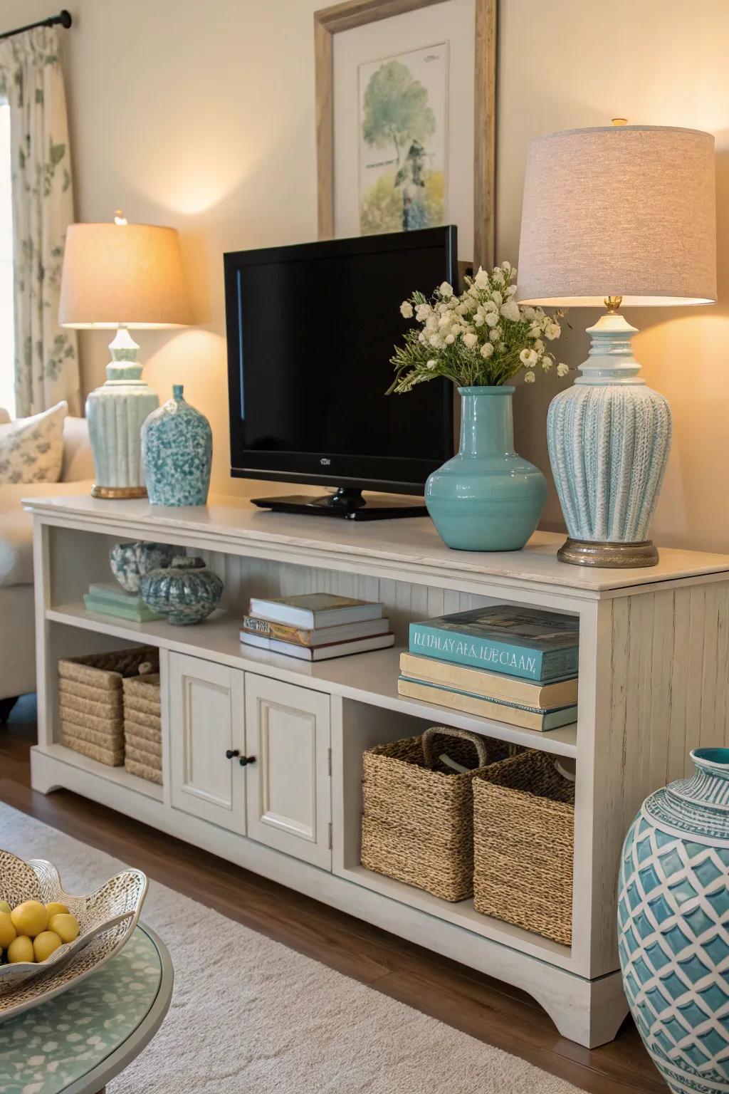 Harmonized color schemes through coordinated decorations.