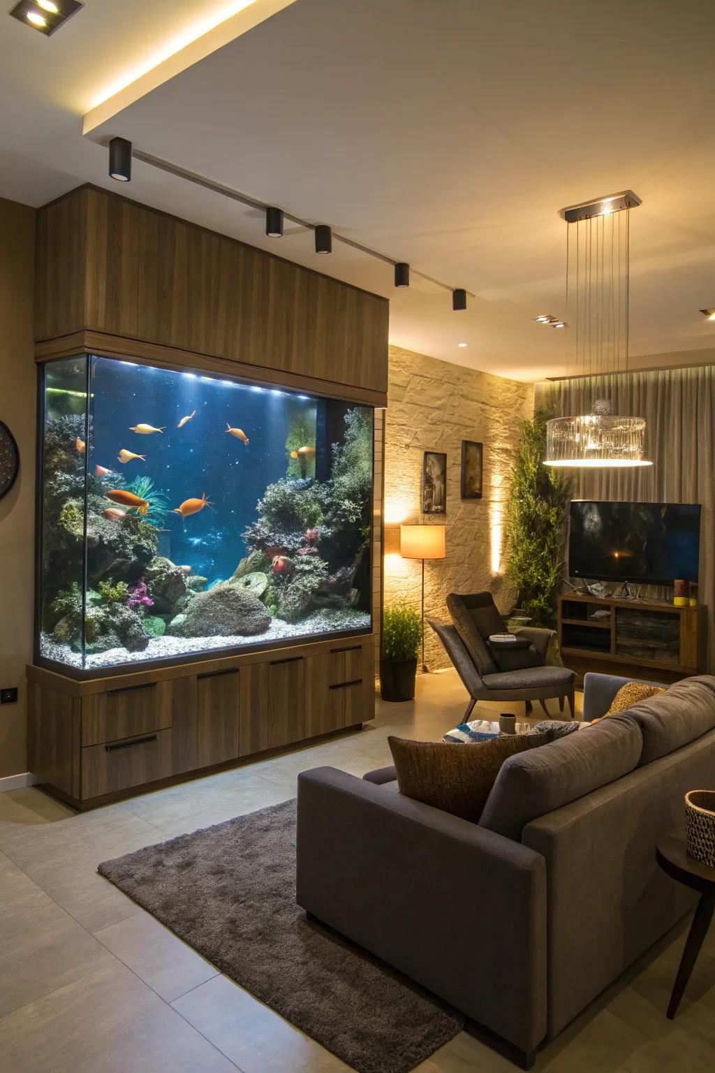 An aquatic exhibit adds life and peace to your space.
