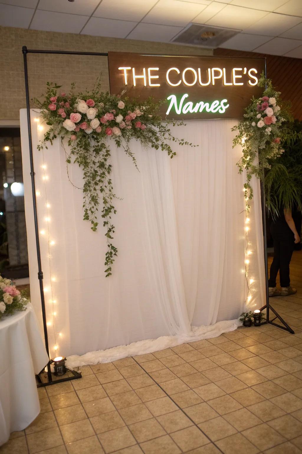 Make it personal with a custom neon sign.