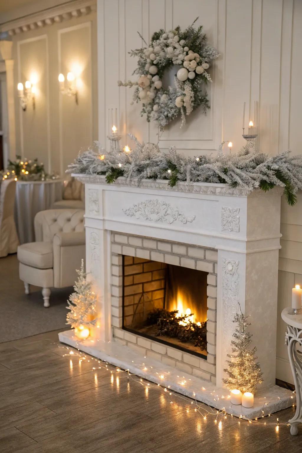 A fireplace that exudes elegance and comfort.