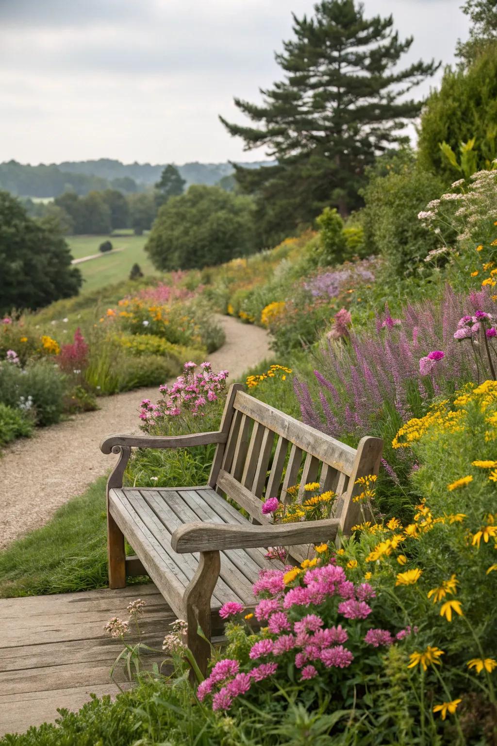 A cozy lounging zone encircled by nature's splendor.