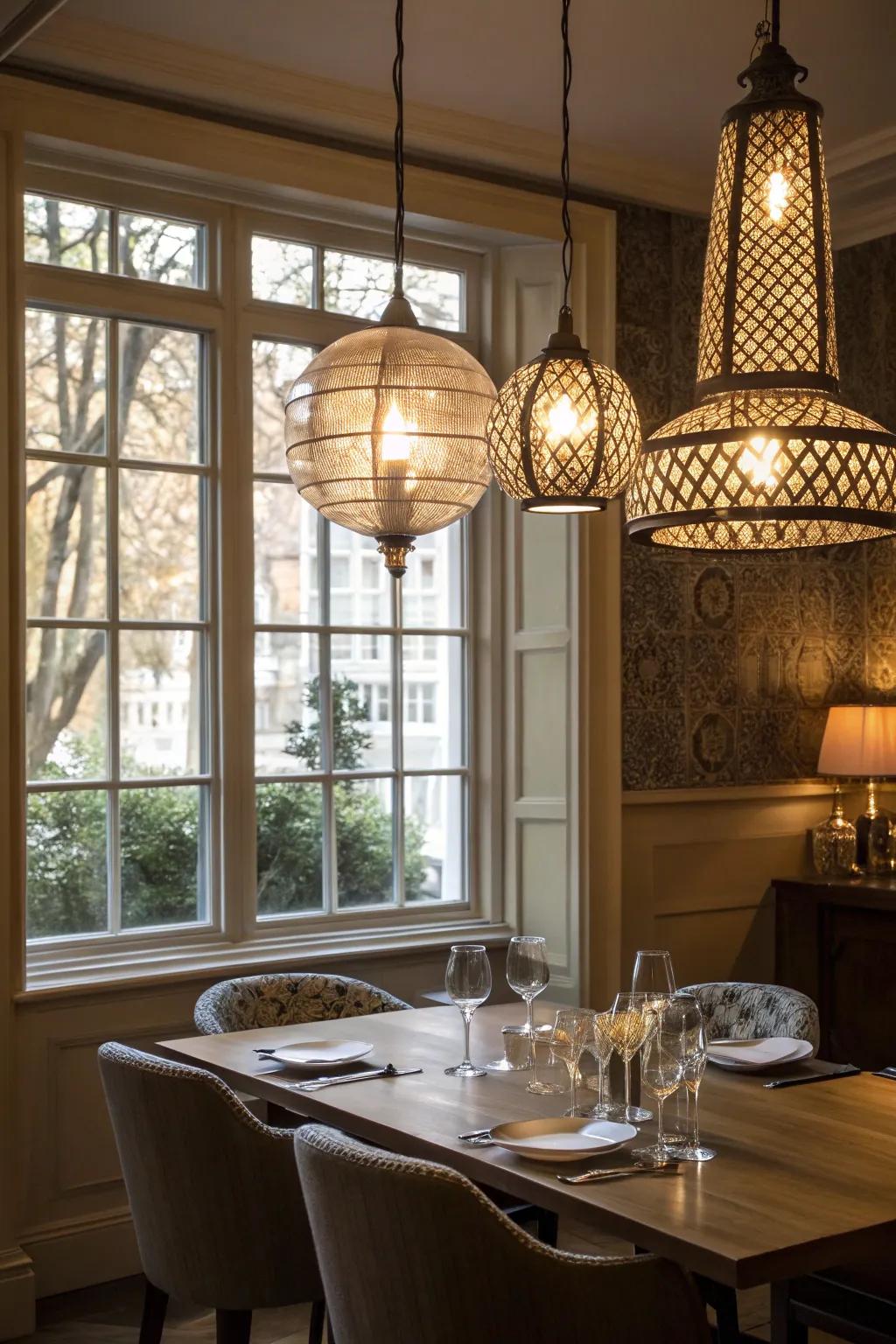 Take your window decor to the next level with unique lighting fixtures.
