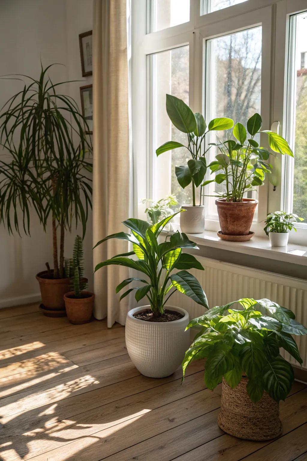 Plants act as attractive natural solitude screens.