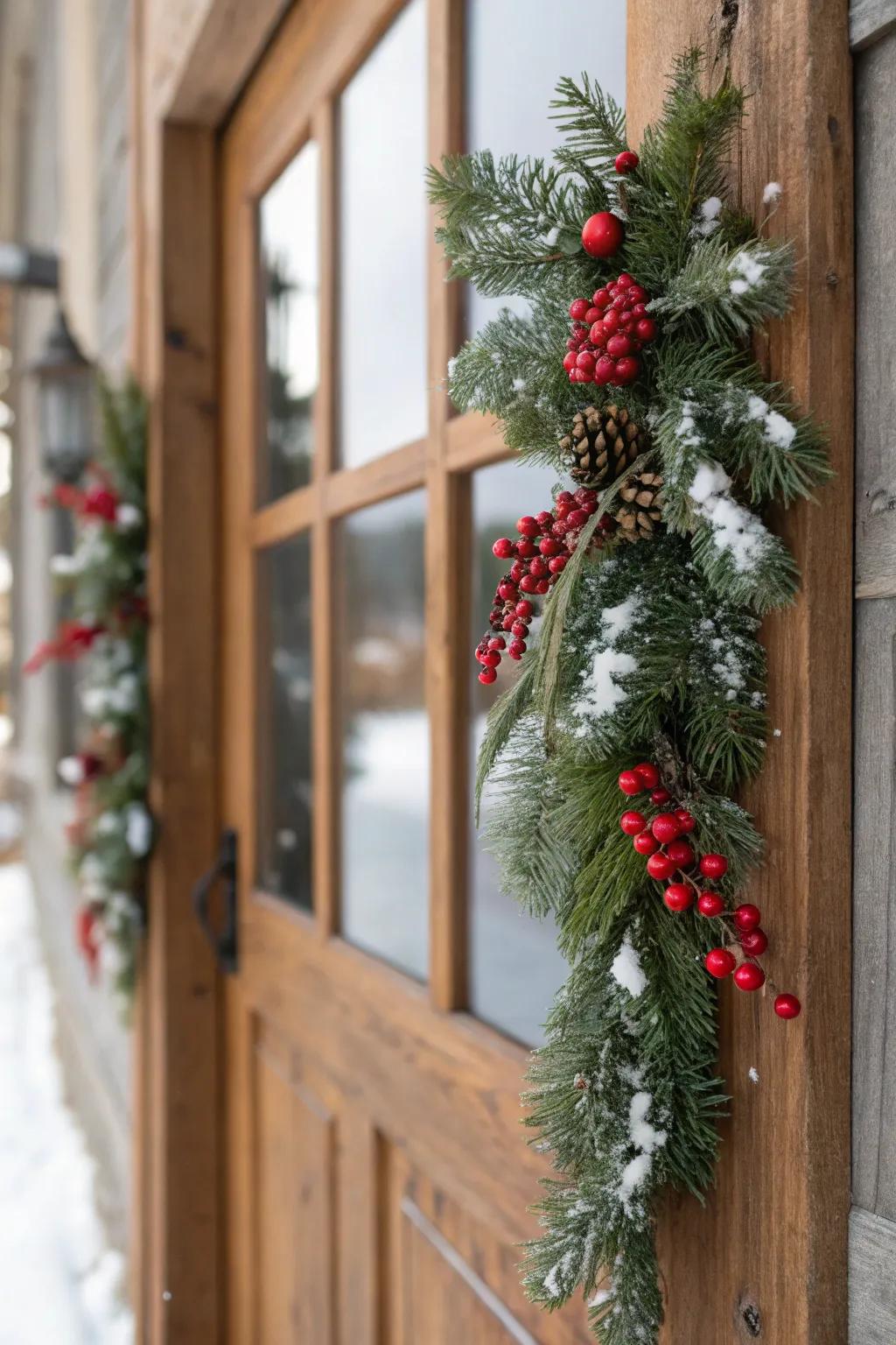 Evergreen festoons add a dash of traditional sophistication.