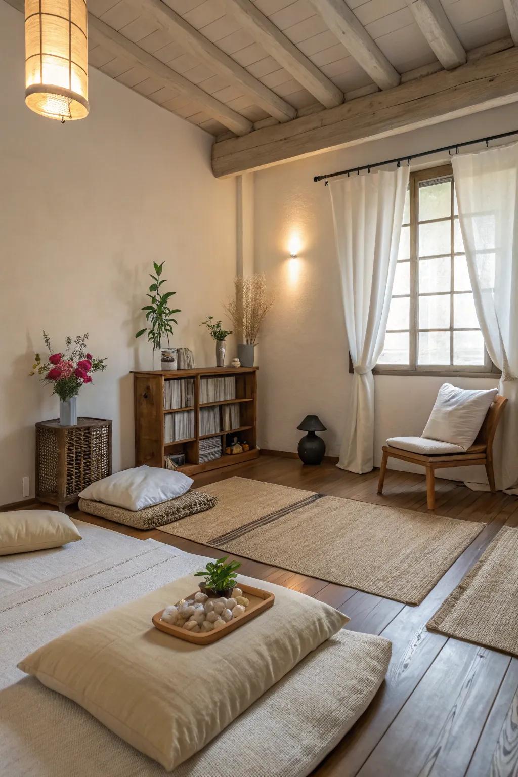 A simple escape that promotes tranquility and simplicity.