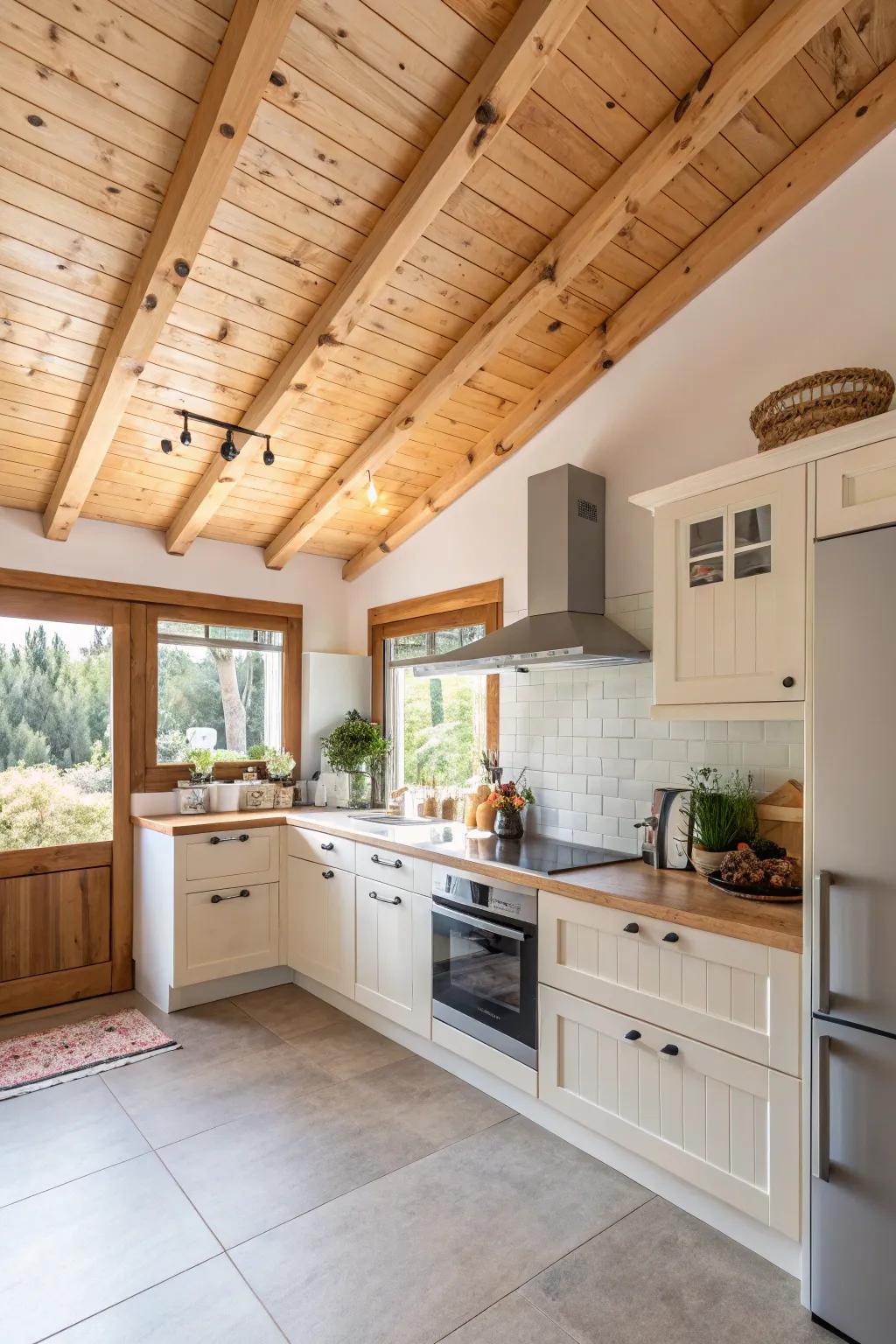 Bright cedar timber for a laid-back and adaptable look.