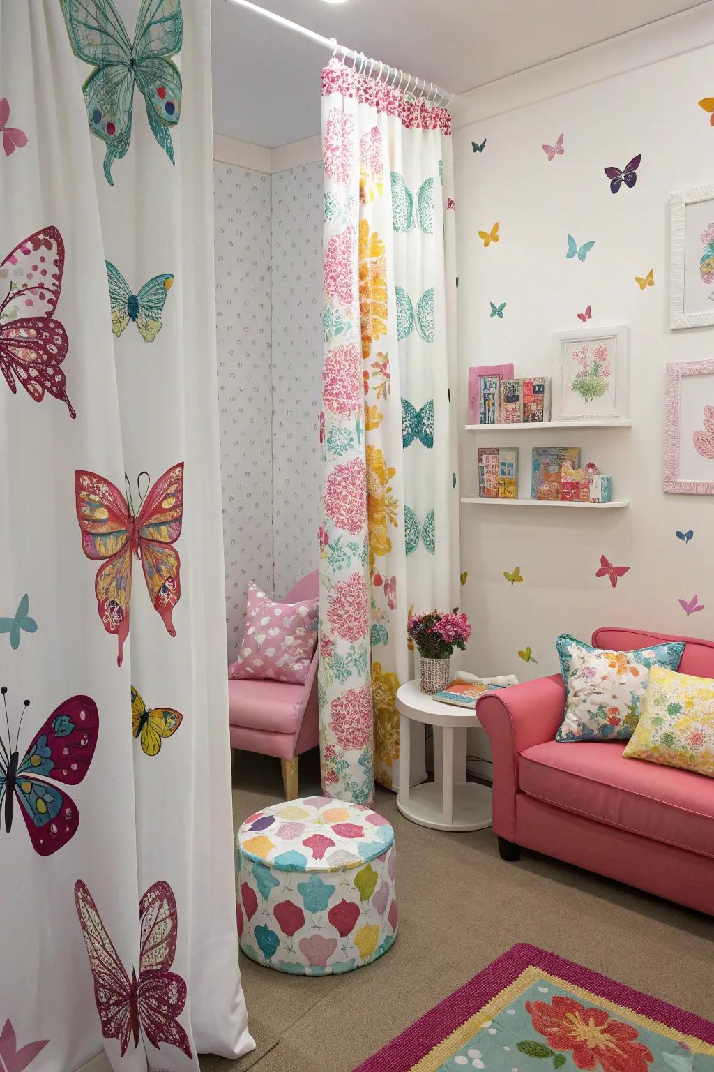 Butterfly accents add a whimsical touch to Y2K decor.