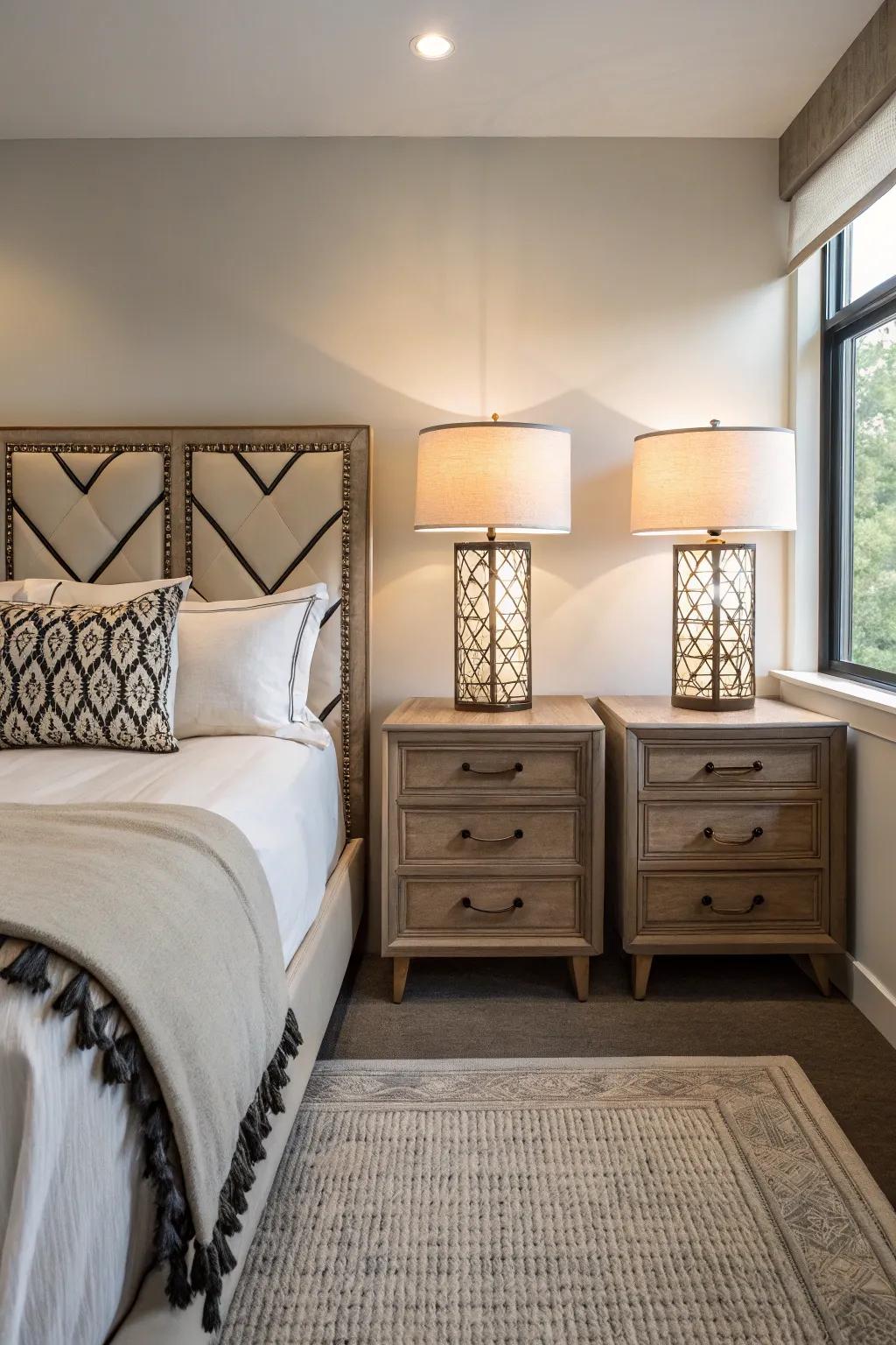 Your bedroom gains harmony and balance from symmetry.
