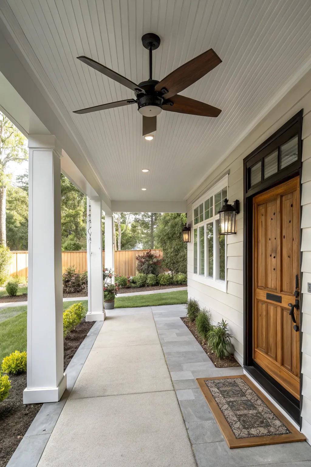 A sleek circulation fan for added comfort.