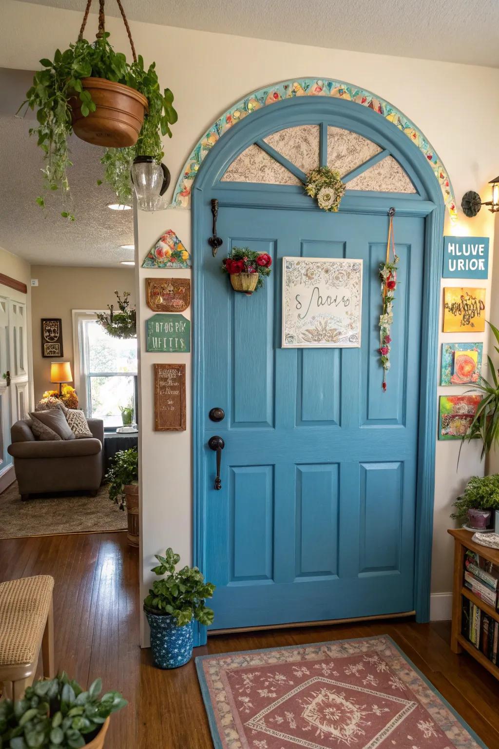 A magnificently transformed archway entrance fashioned via a DIY undertaking.