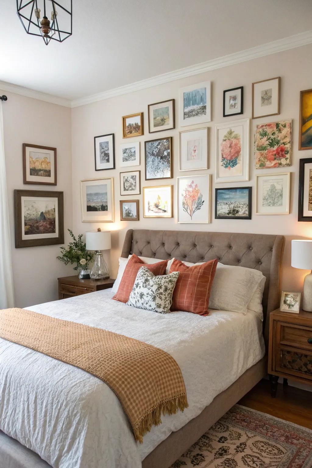 Create interest by mixing art sizes.
