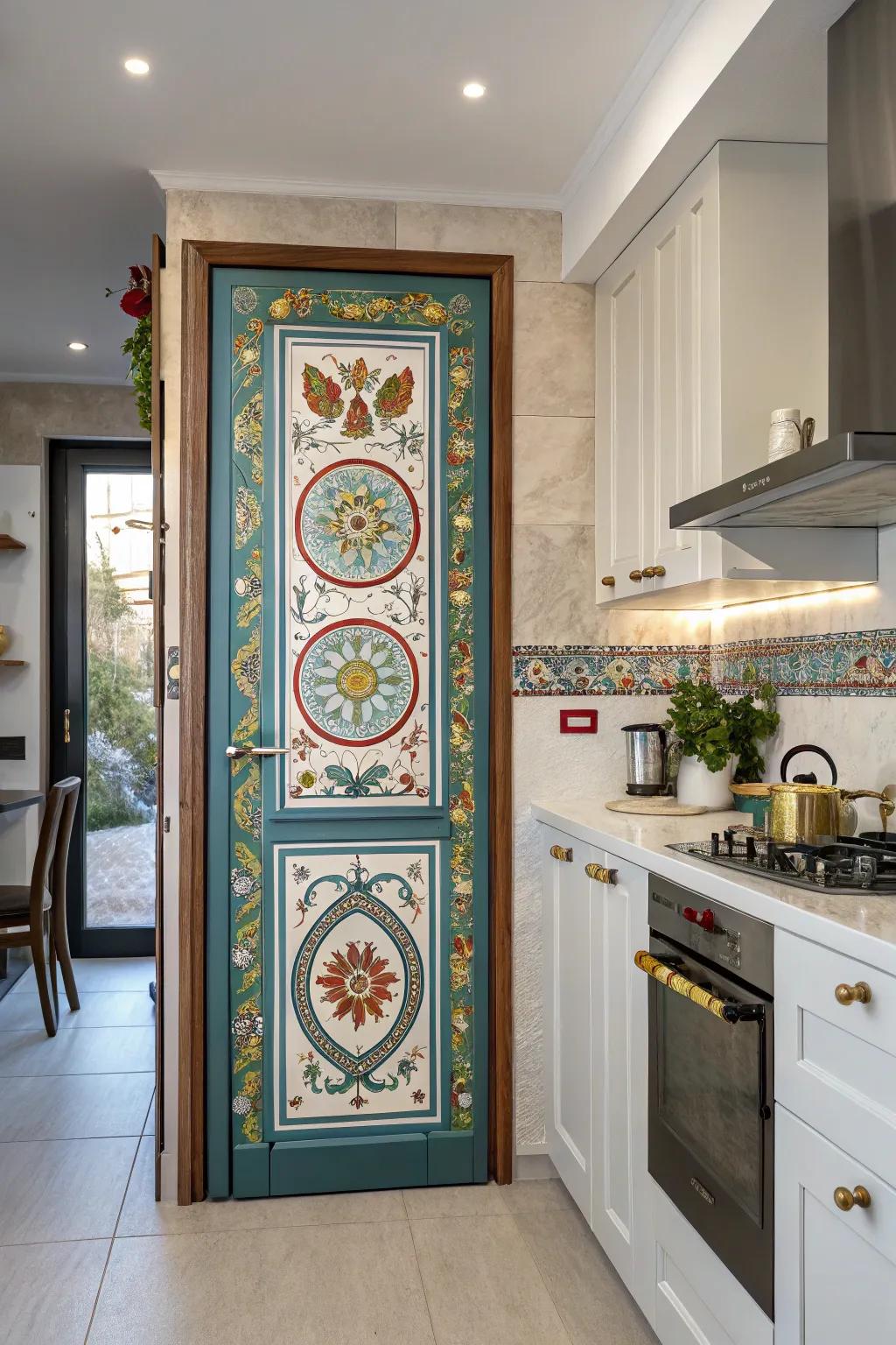 A culturally-inspired door that adds a touch of global charm.