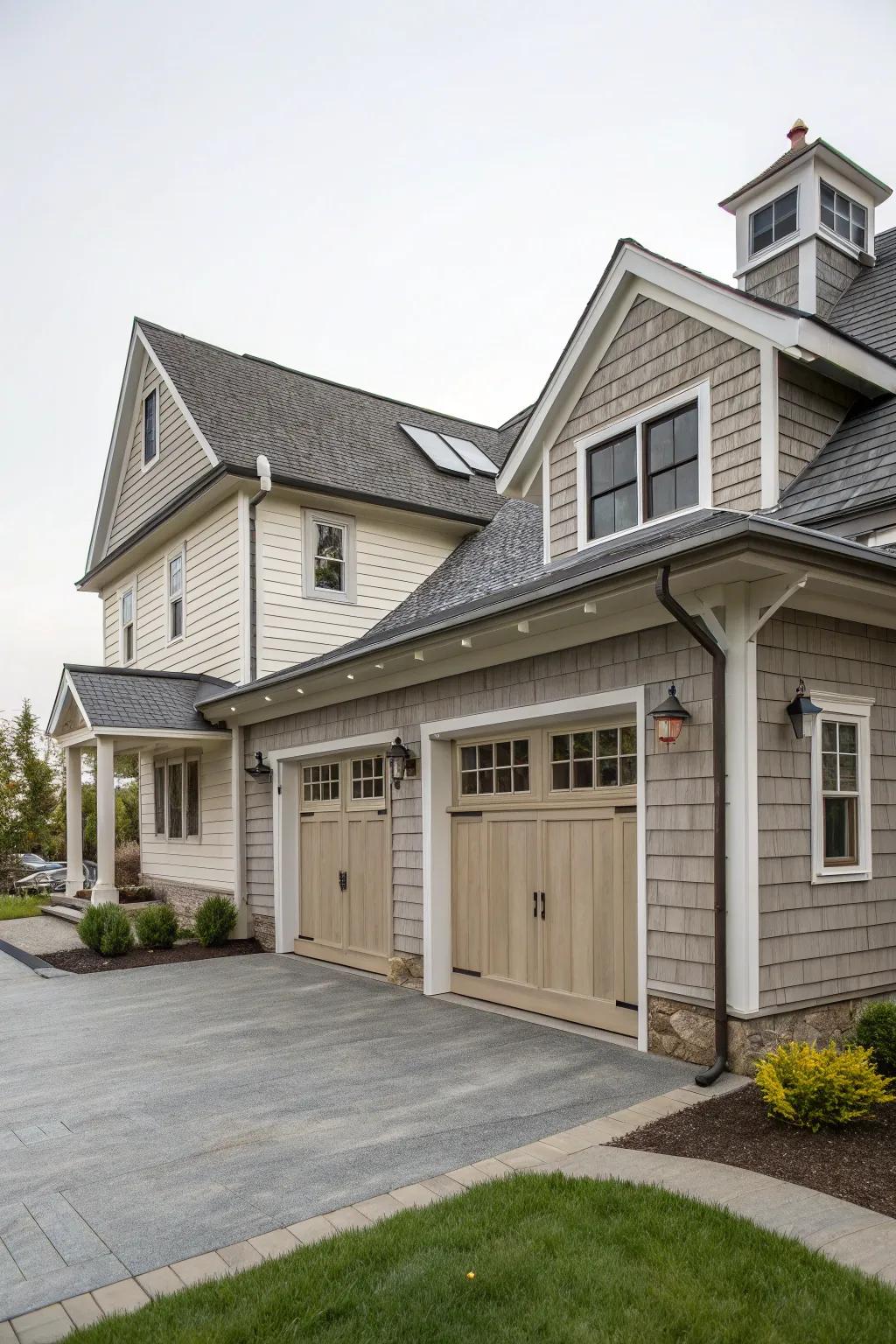 Effortless integration of the garage with the main home yielding a cohesive visual appeal.