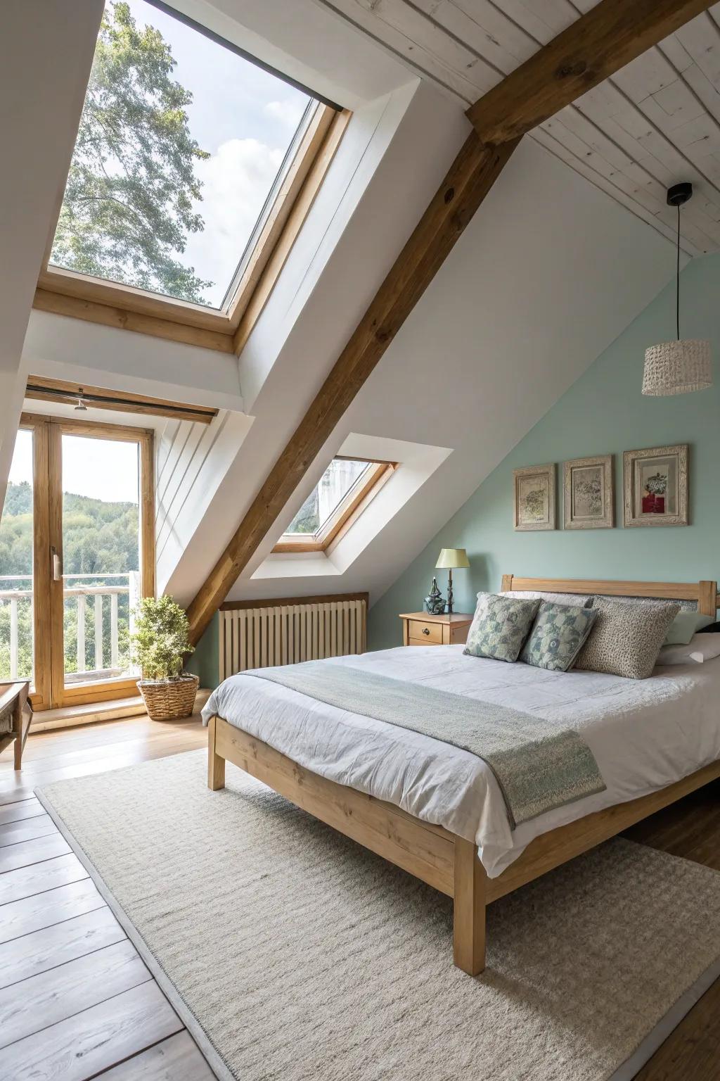 Low-profile furnishings improve the perception of space.