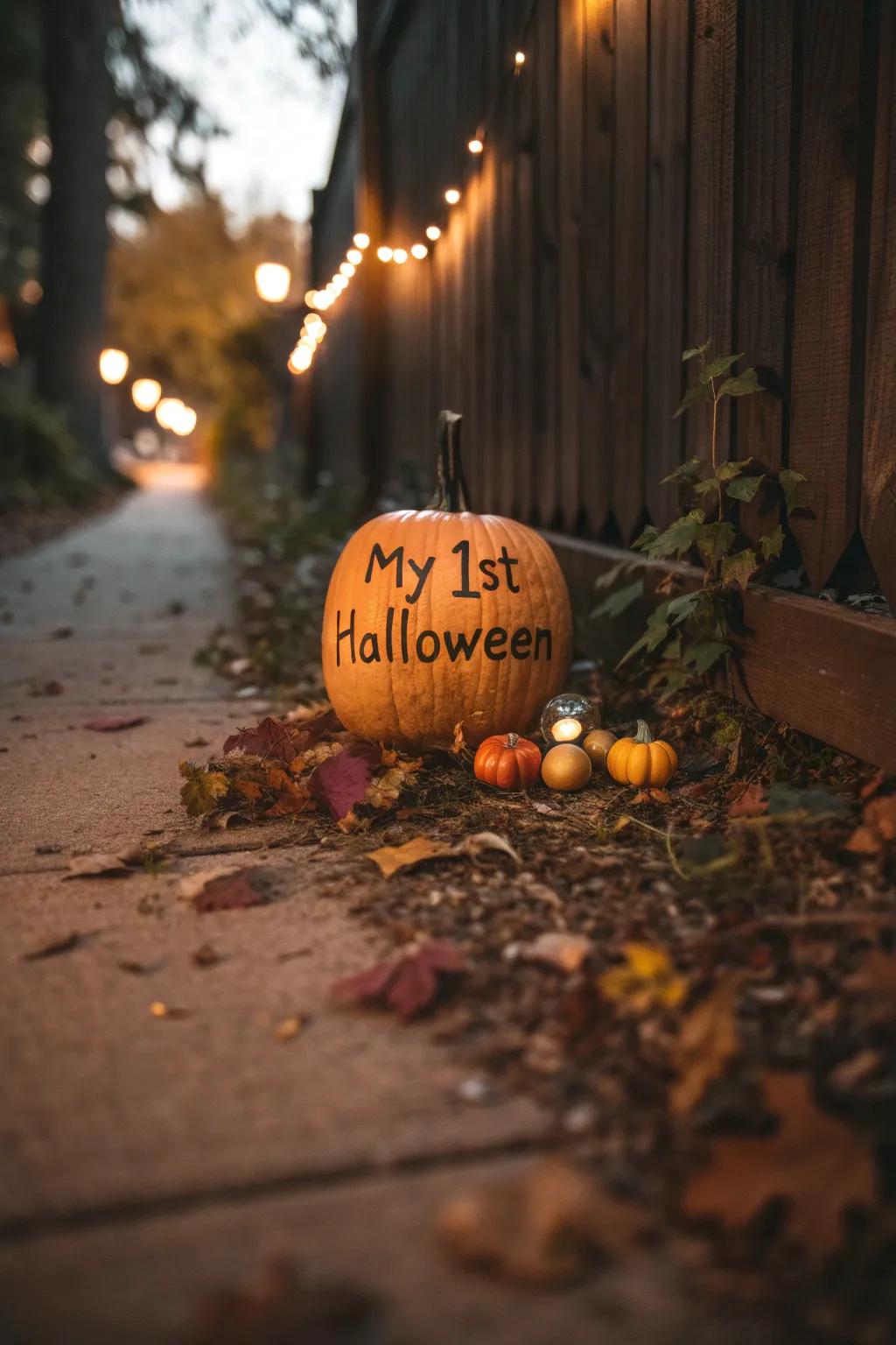 Commemorate baby's first Halloween with a special pumpkin.