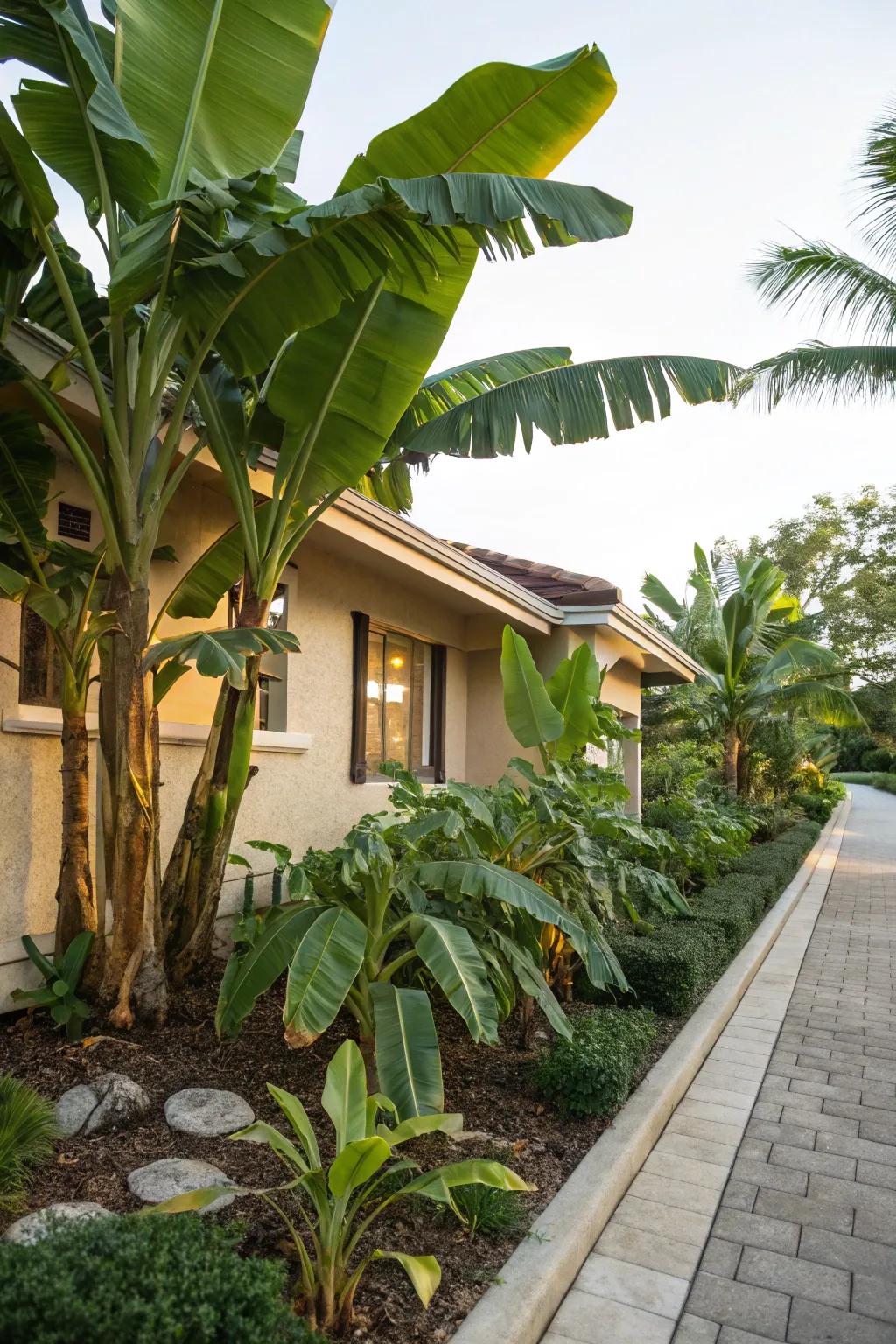 Soften your home’s design with banana trees as base flora.