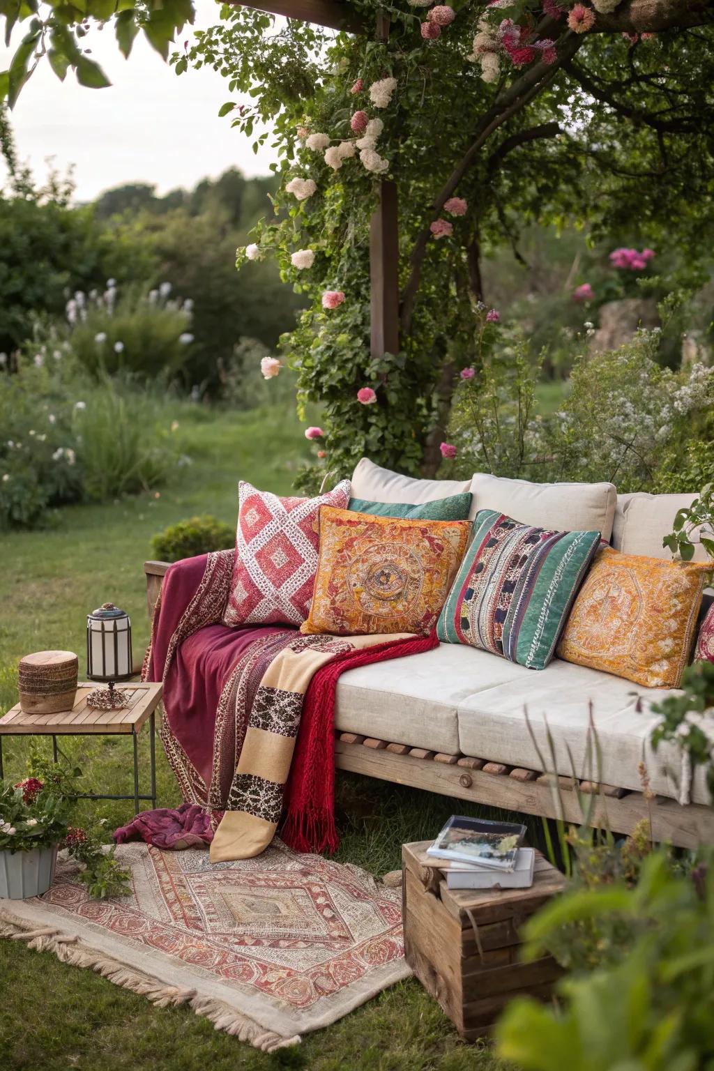 Free-spirited couches add vibrant, quirky style to outdoor spaces.