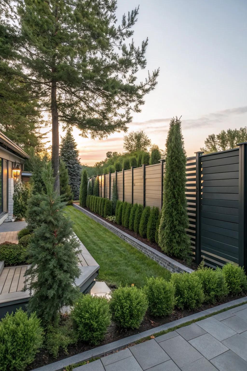 Seclusion fencing lends a dash of isolation to your backyard retreat.