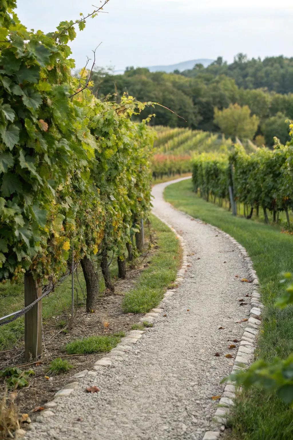 Encourage discovery with charming vineyard trails.