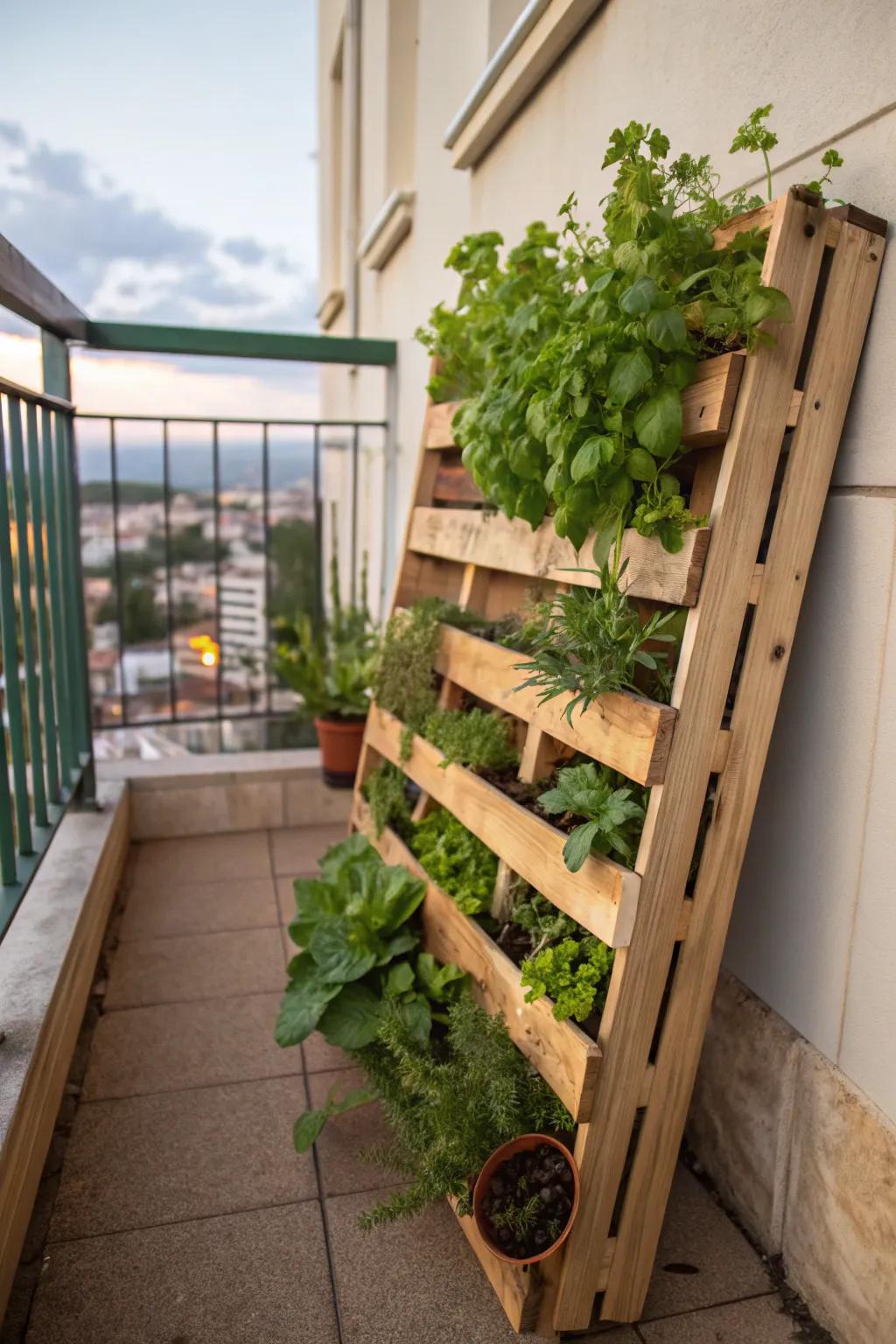 A wood panel garden is an inventive and budget-friendly way to grow herbs.