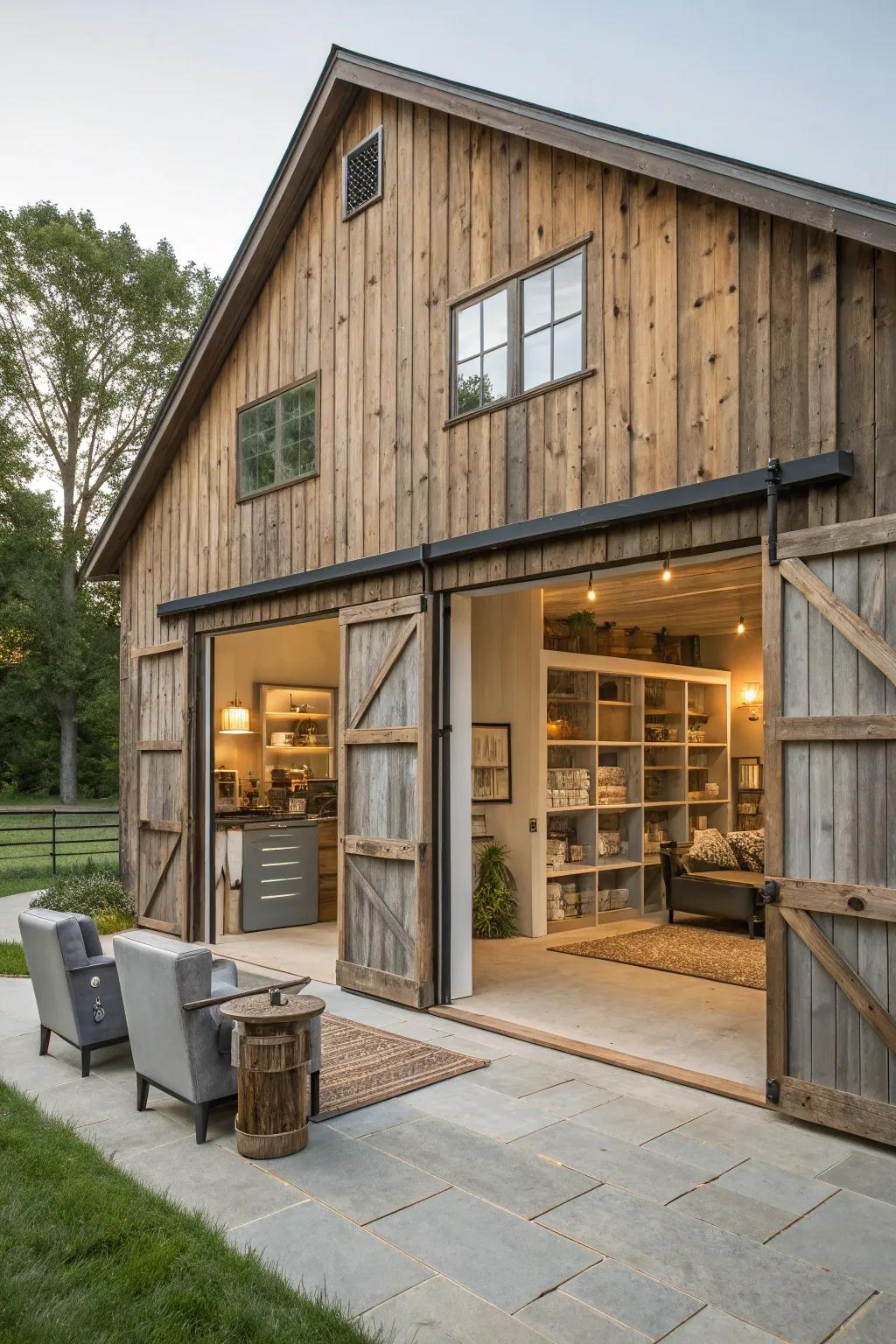 Versatile barns merge practicality with adaptability.