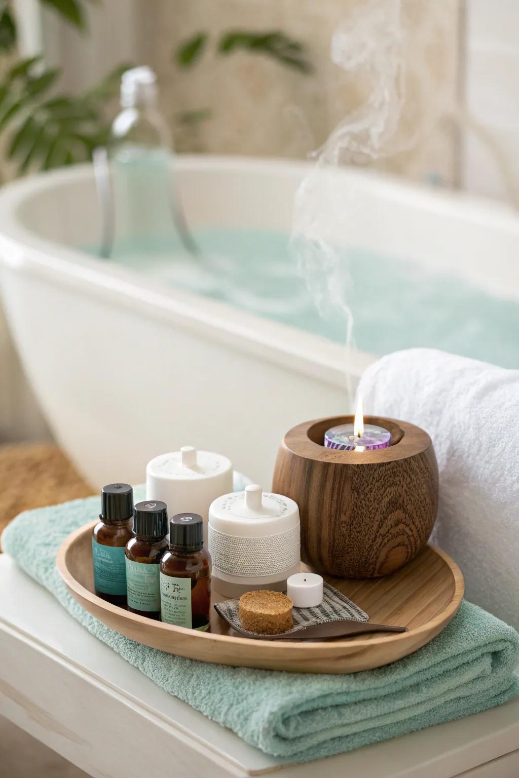 Transmute your bath into an aroma therapy haven with soothing scents.