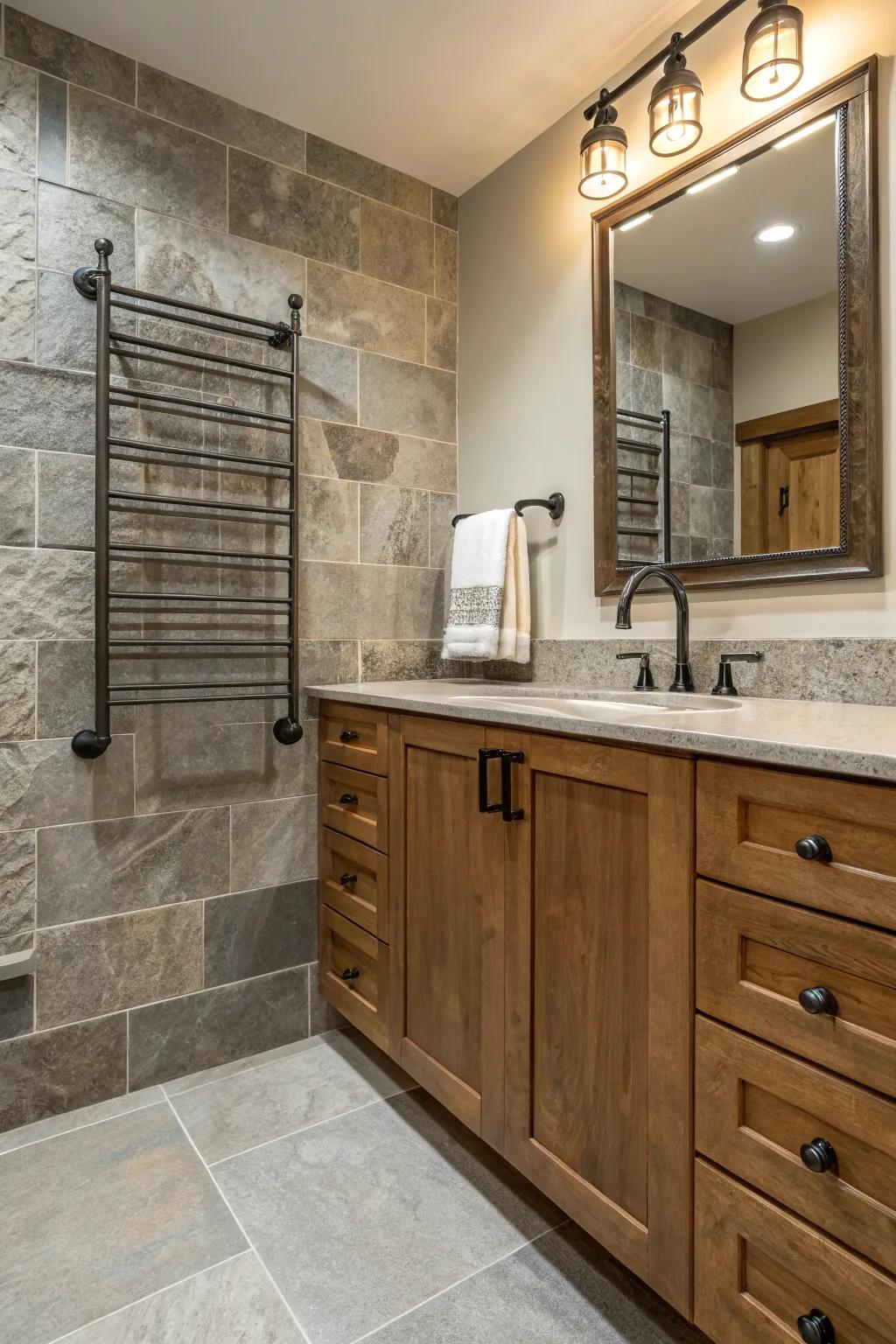 Assorted materials convey profundity and individuality to your bathroom sketch.