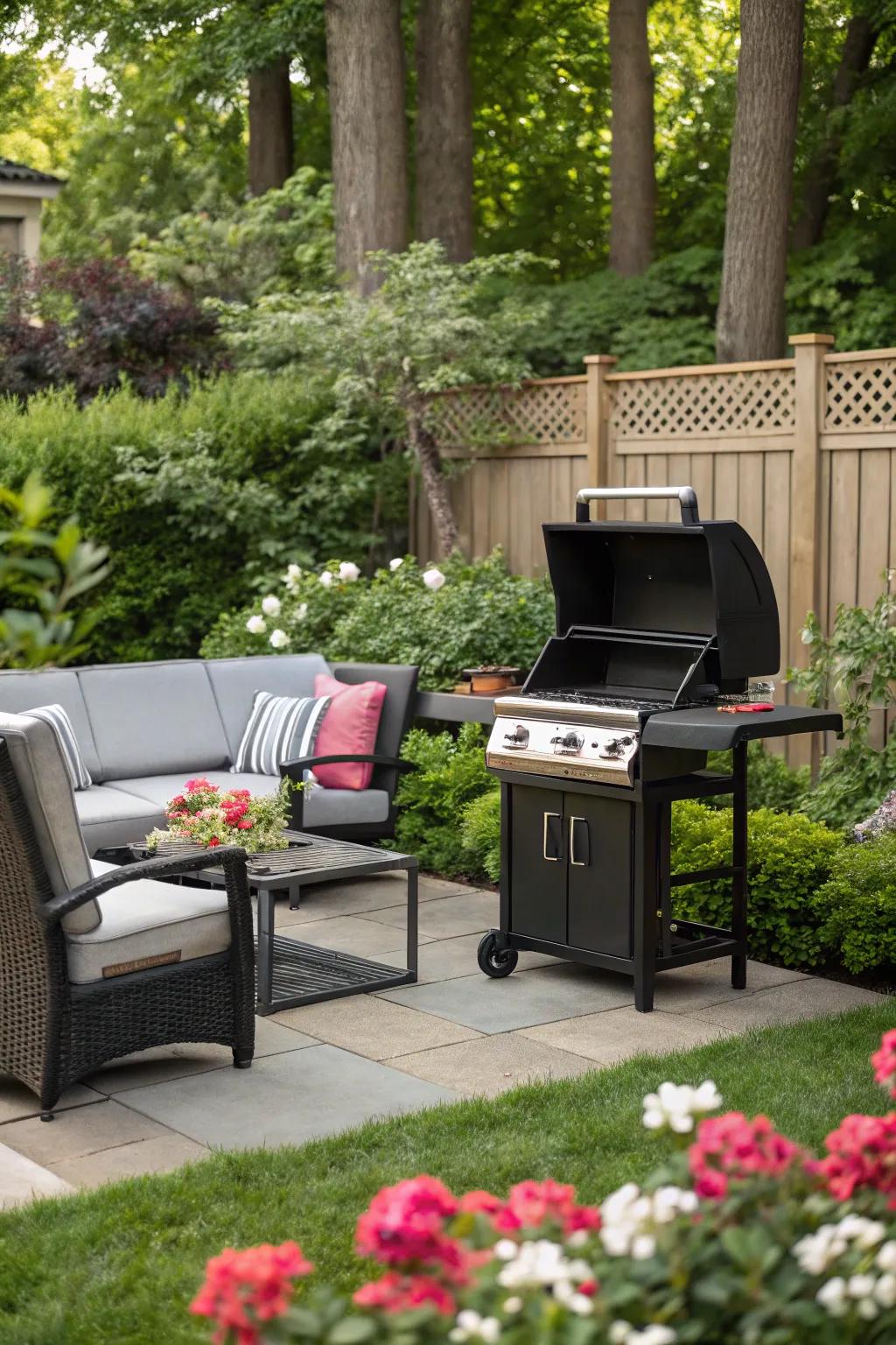 Versatile dual barbecue for diverse culinary styles.