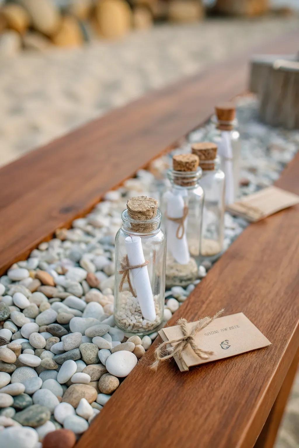 Notes in containers offer a unique and personal element.