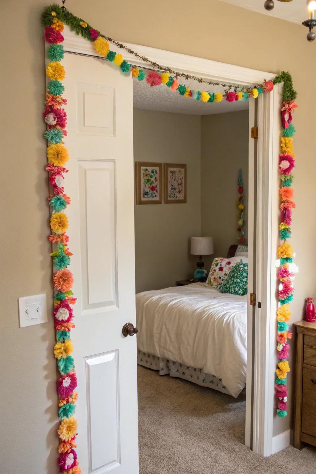 Festive strands bring an instant festive vibe to your bedroom’s portal.