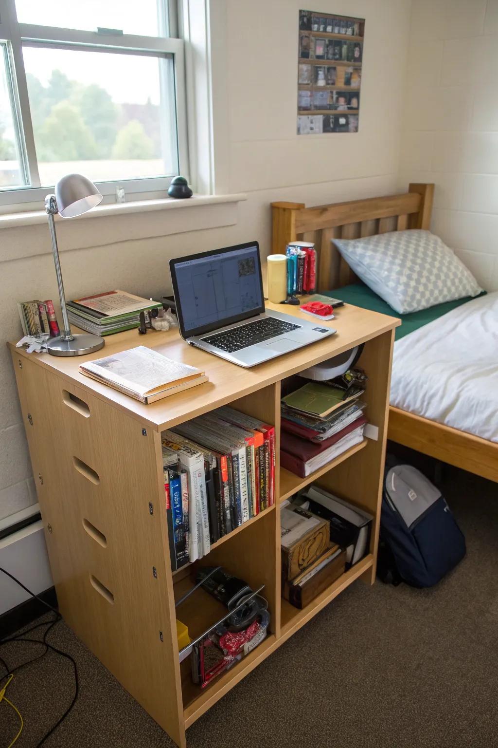 Small desks save space while ensuring practicality.