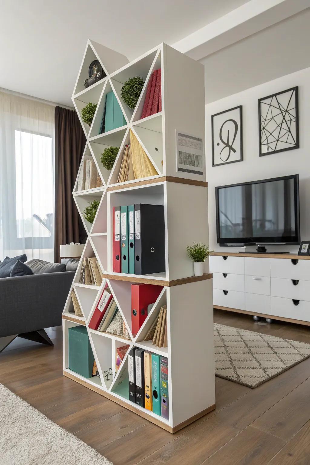 Binders stored with total style and accessibility.