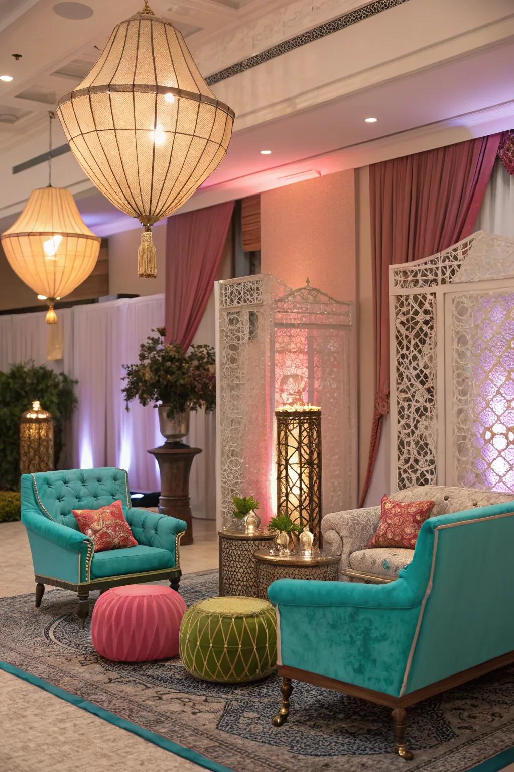 A themed celebration setup with a cohesive color palette for a harmonious appearance.