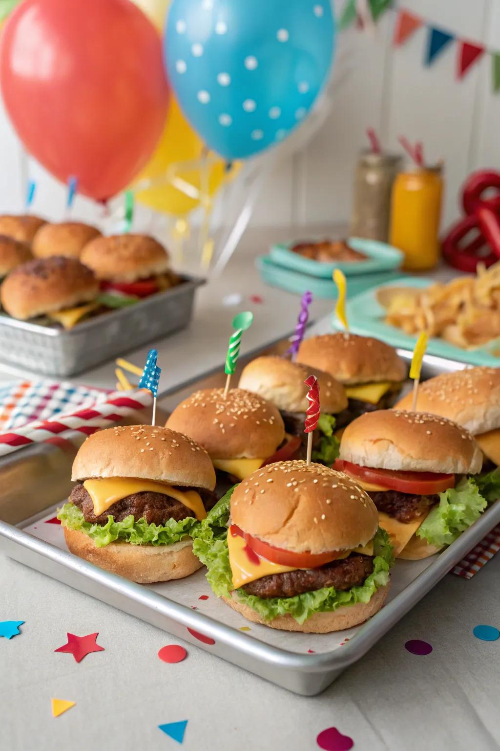 Mini burgers are suitable for sampling various flavors.