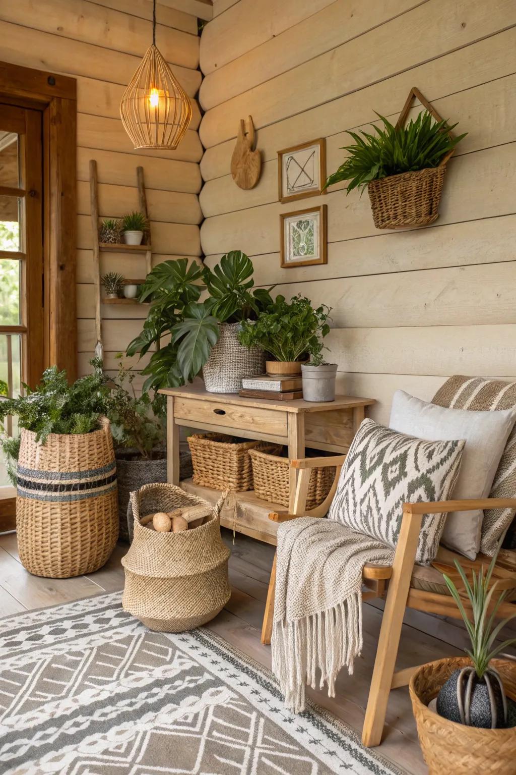 Earthy shades create a seamless link with the natural environment.
