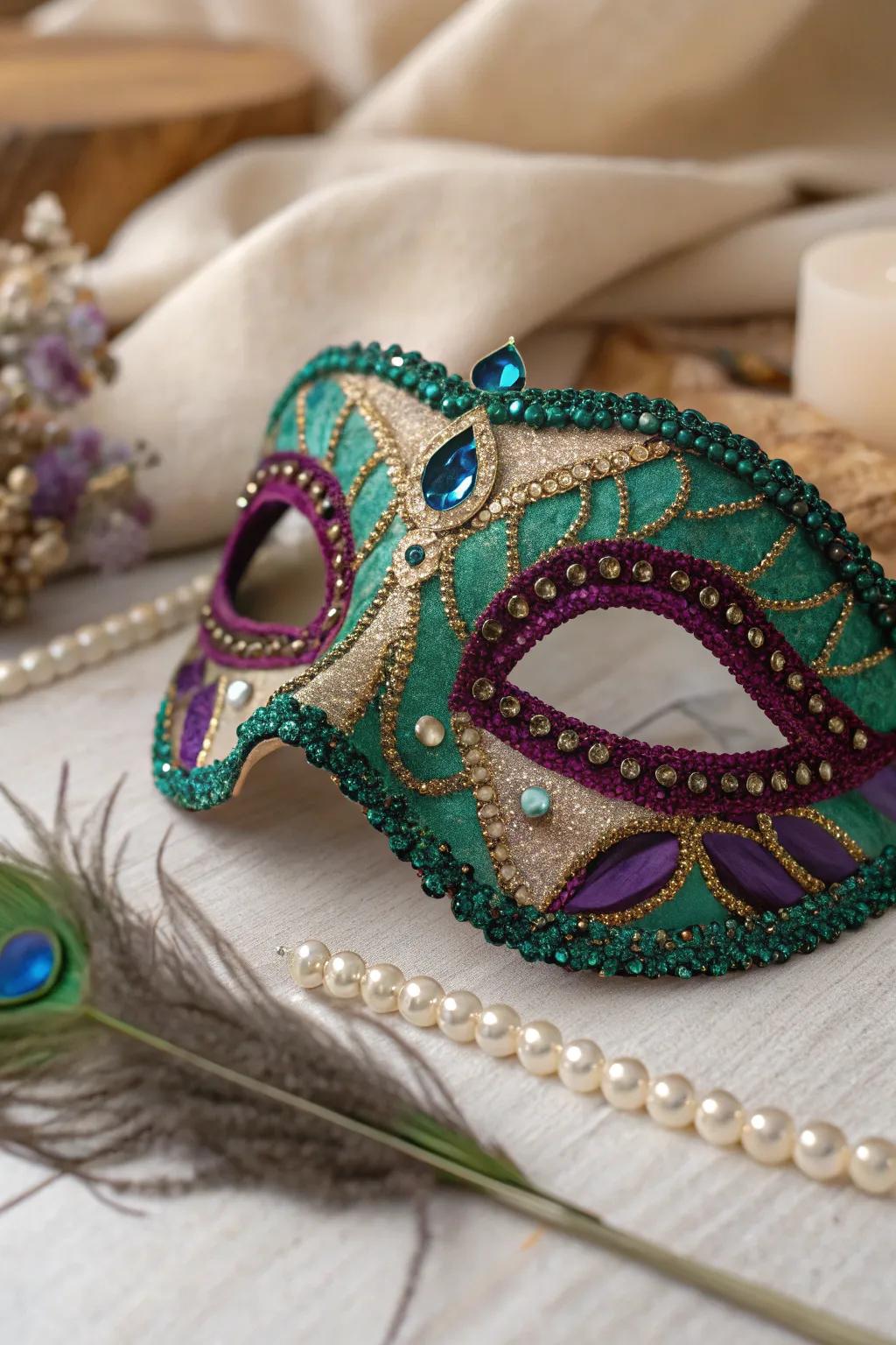 Elevate your carnival look with a touch of jewel-toned elegance. ✨