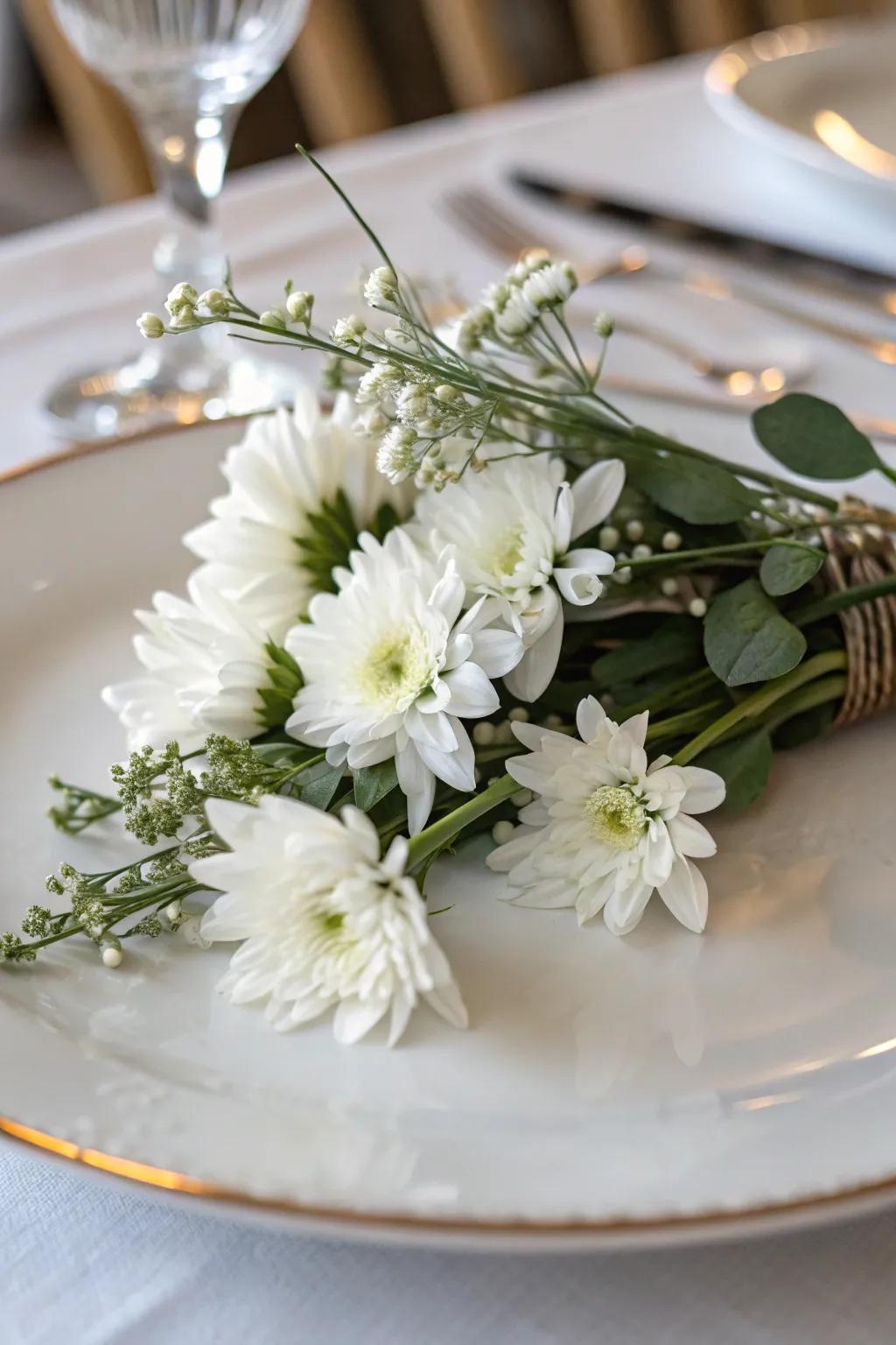 Accomplish a clean aesthetic through monochrome floral decor.