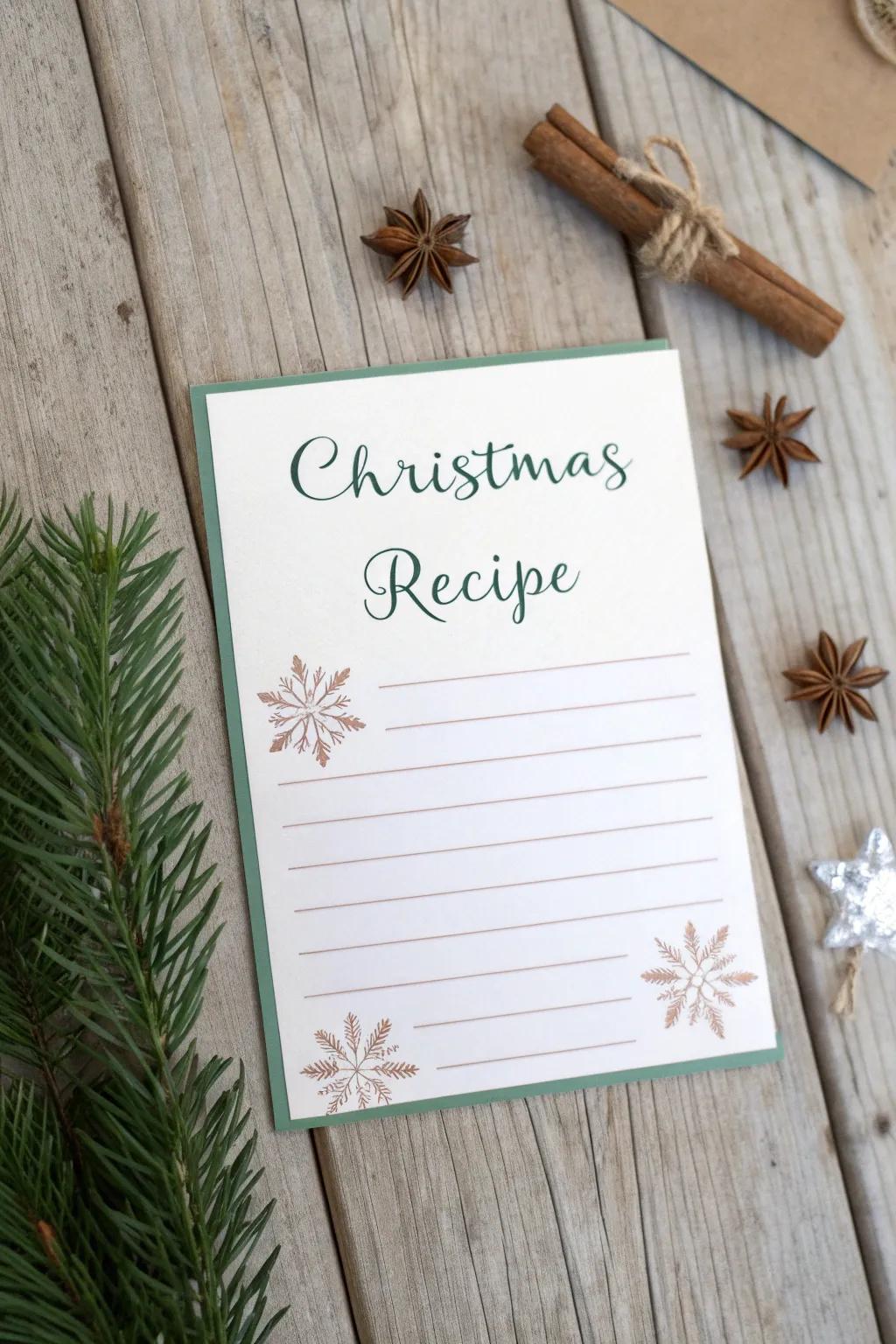 Capture the spirit of the season with a distinctive stamp—share your favorite festive recipes in style!