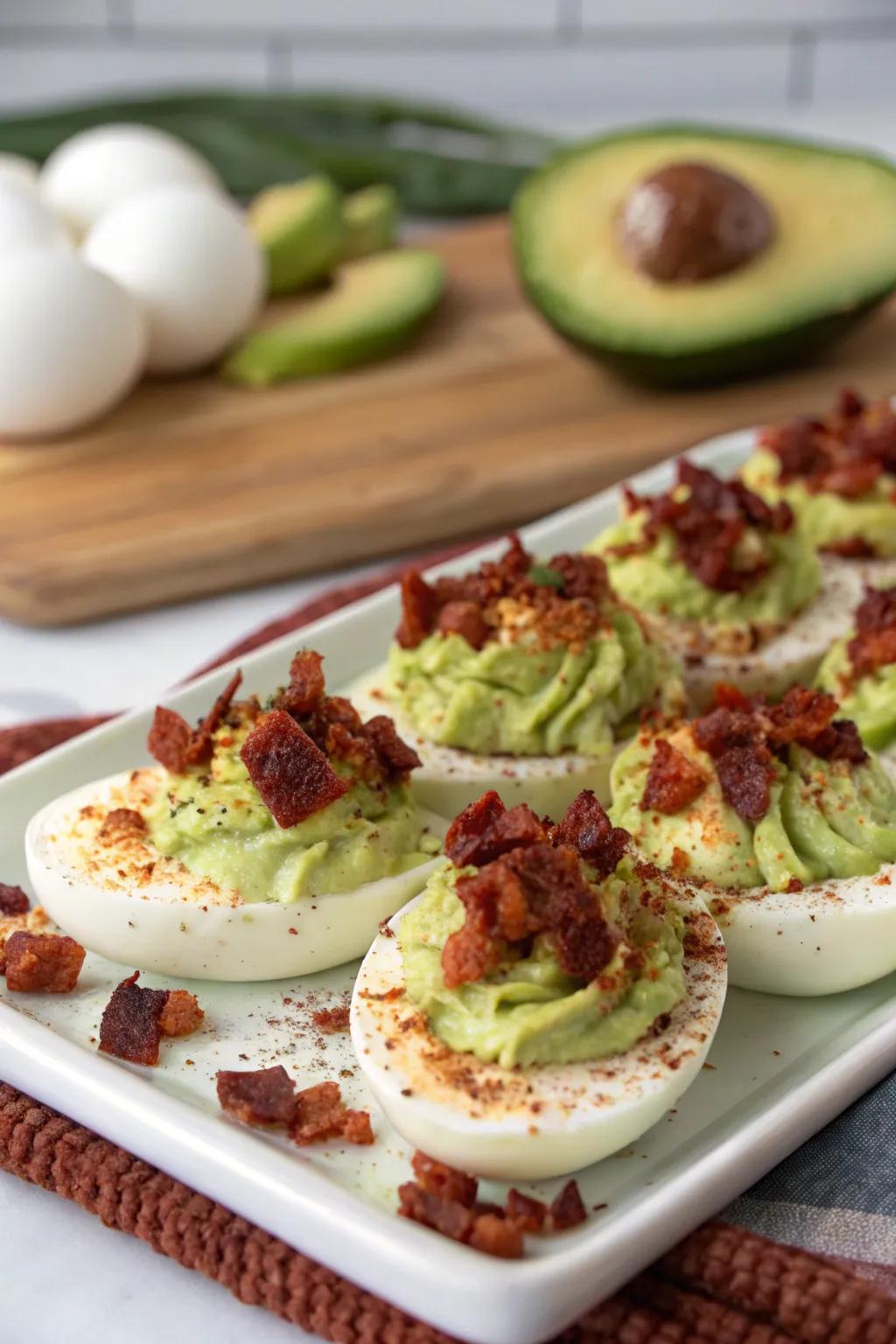 Creative stuffed eggs add vividness and zest to your table.