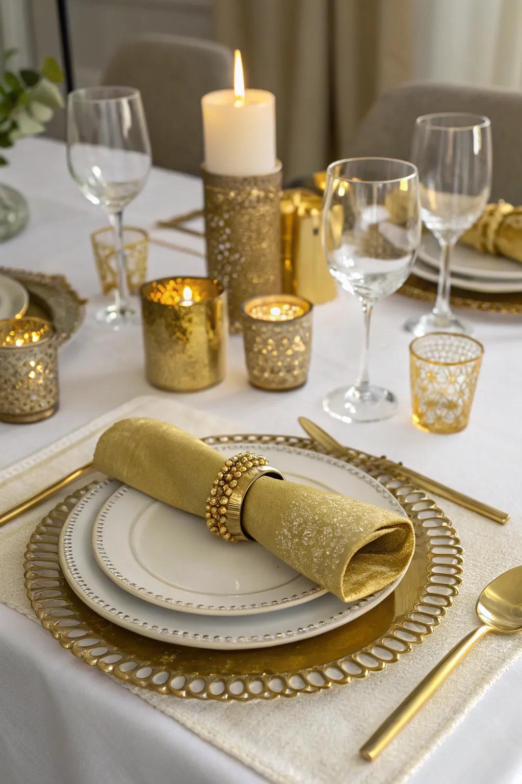 Metallic decorations introduce a dazzling aspect to your Christmas styling.
